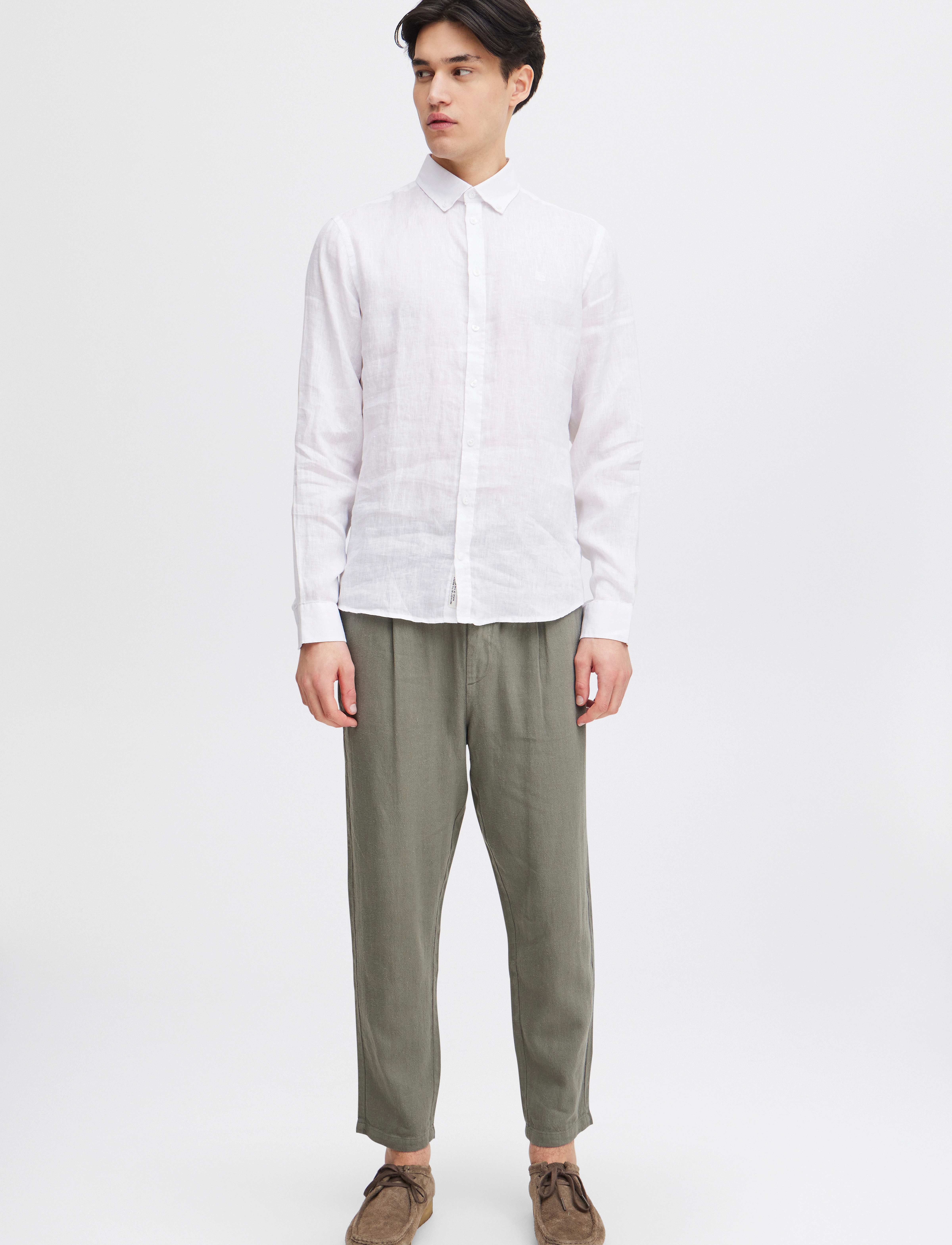 Casual Friday CFANTON BD LS LINEN SHIRT - Skjorter - BRIGHT WHITE / white