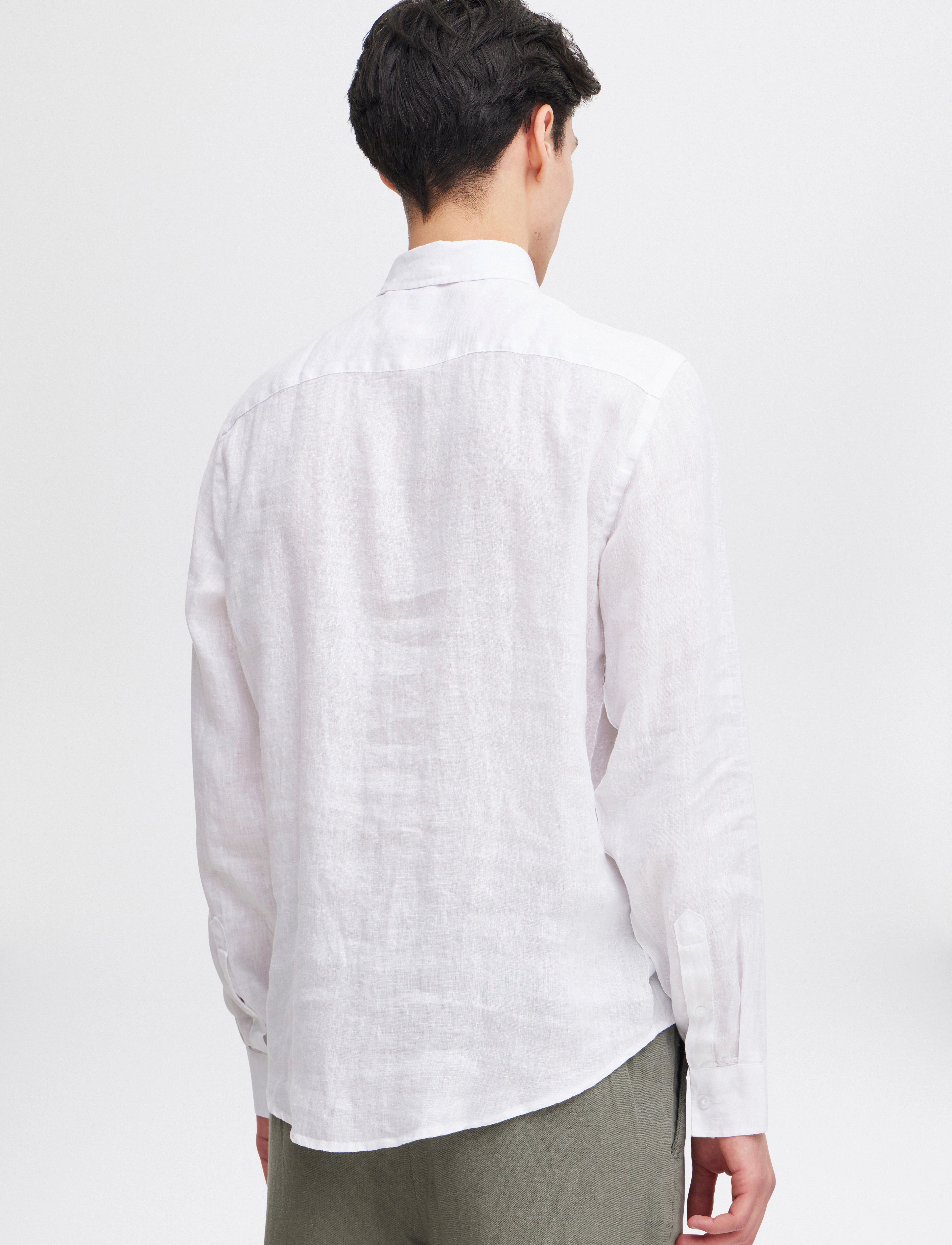 Casual Friday - CFANTON BD LS LINEN SHIRT - leinenhemden - bright white - 5