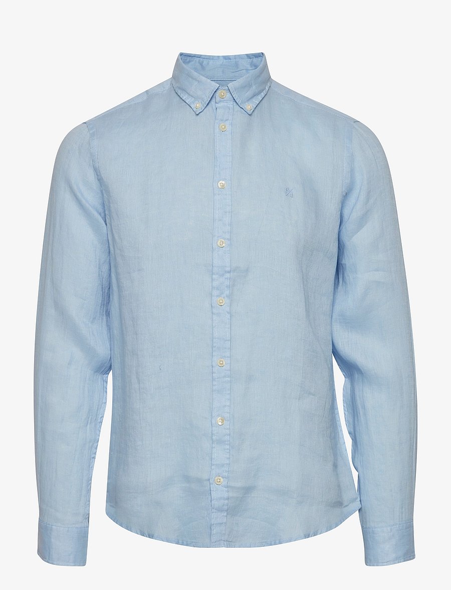 Casual Friday - CFANTON BD LS LINEN SHIRT - linneskjortor - chambray blue - 1