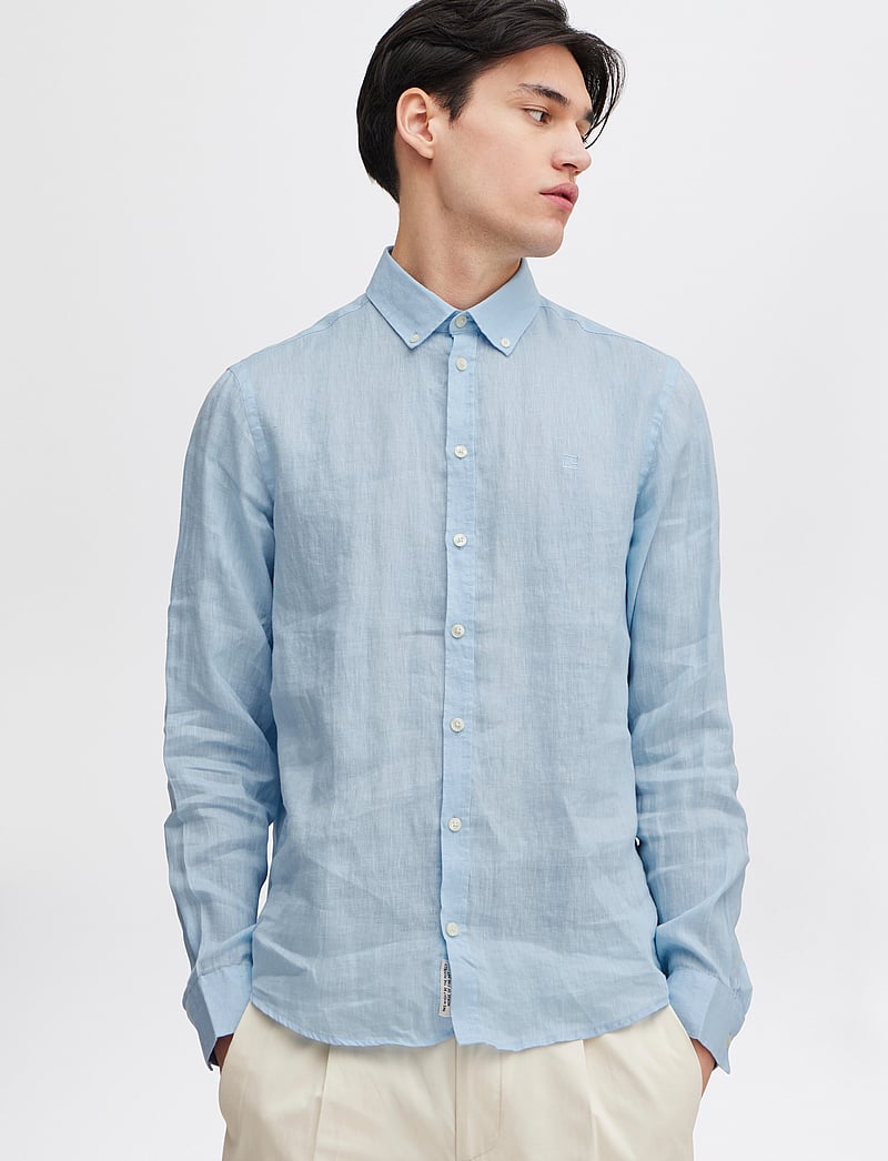 Casual Friday - CFANTON BD LS LINEN SHIRT - linen shirts - chambray blue - 4