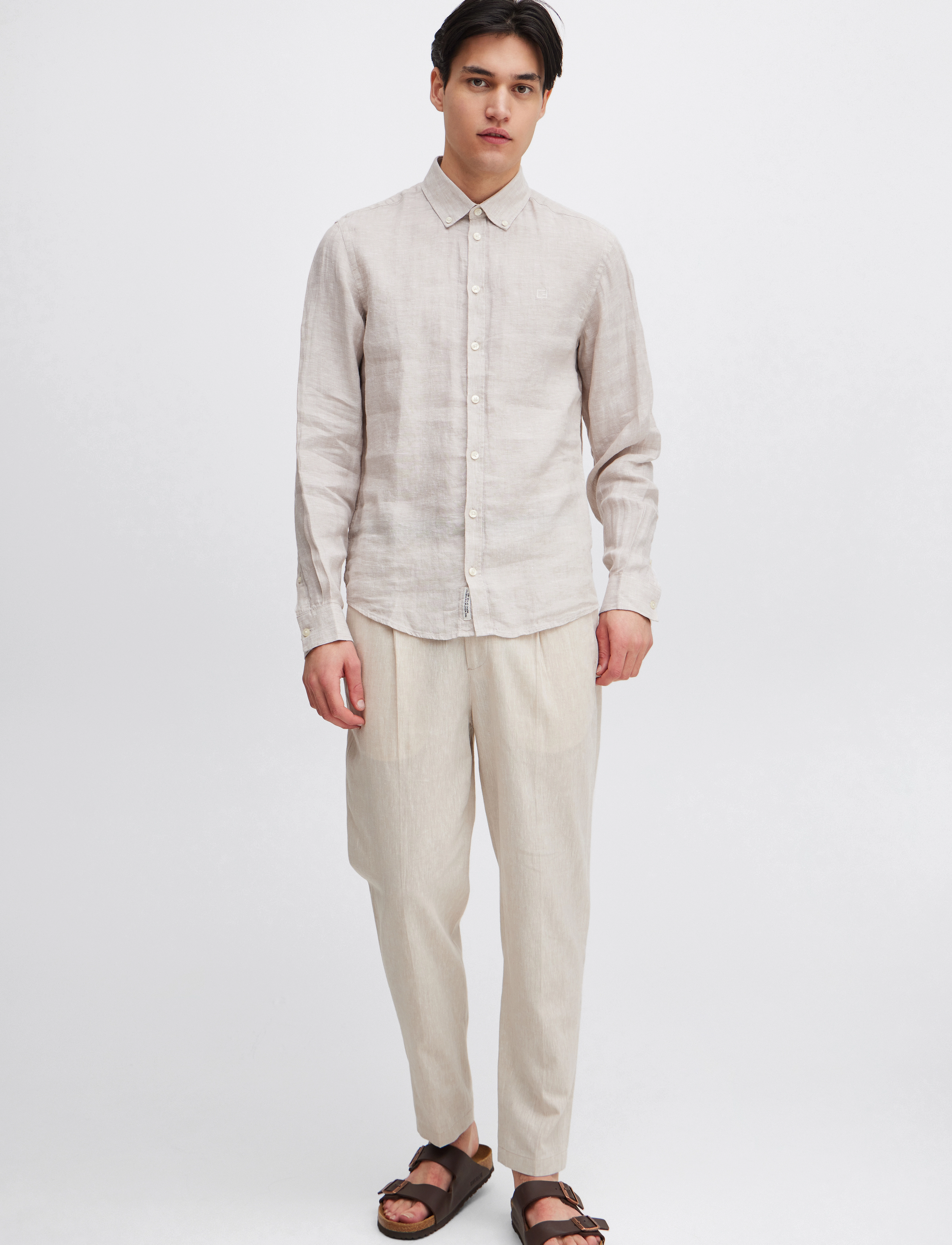 Casual Friday CFANTON BD LS LINEN SHIRT - Skjorter - CHATEAU GRAY / beige