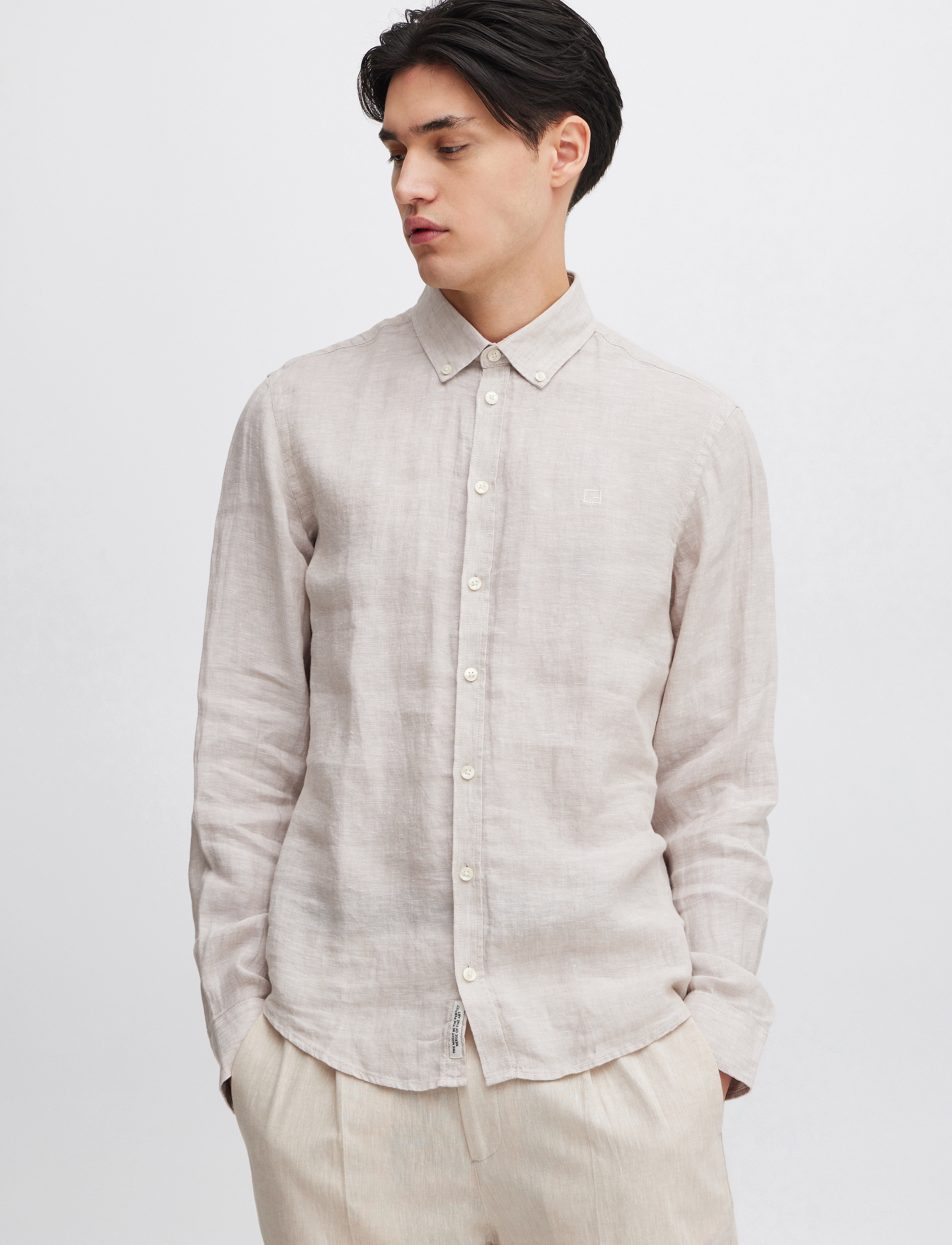 Casual Friday - CFANTON BD LS LINEN SHIRT - linneskjortor - chateau gray - 4