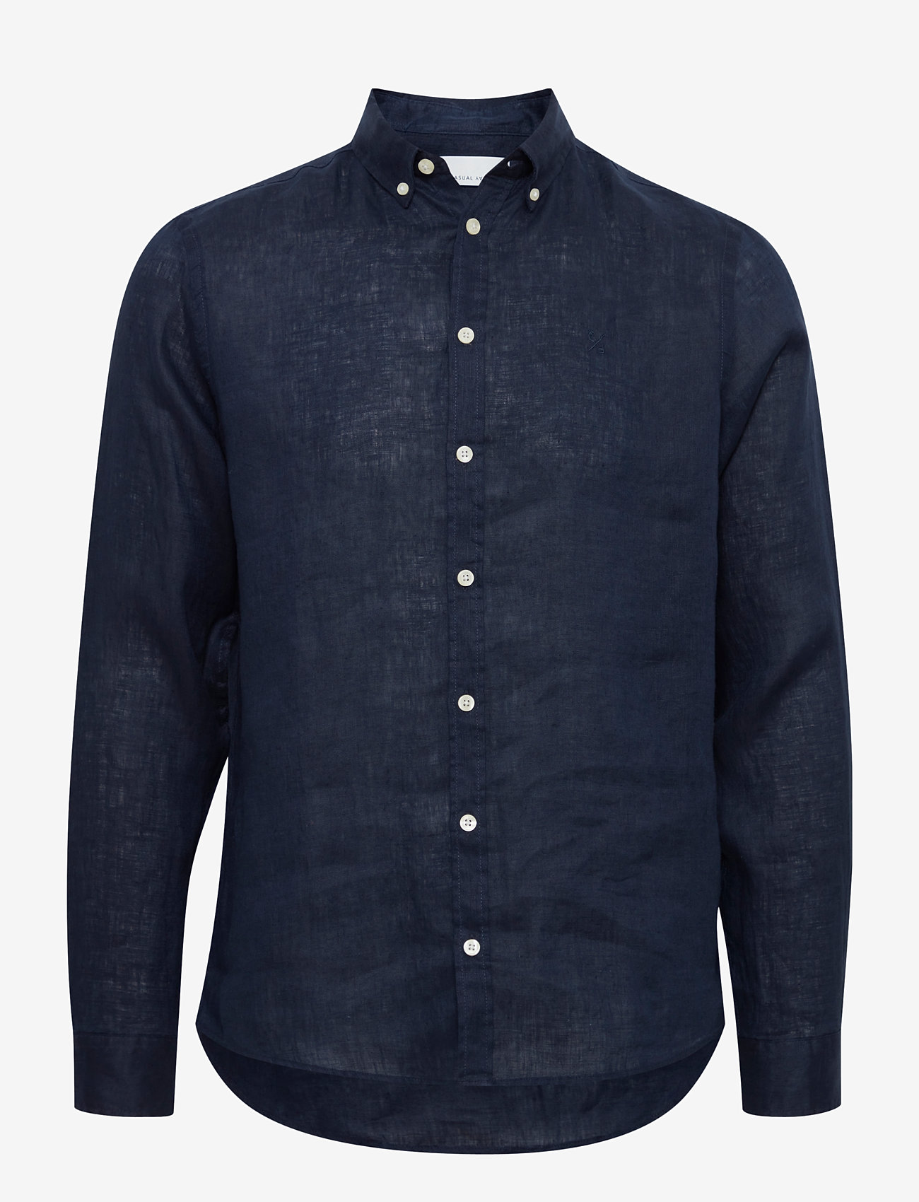 Casual Friday - CFANTON BD LS LINEN SHIRT - hørskjorter - navy blazer - 1