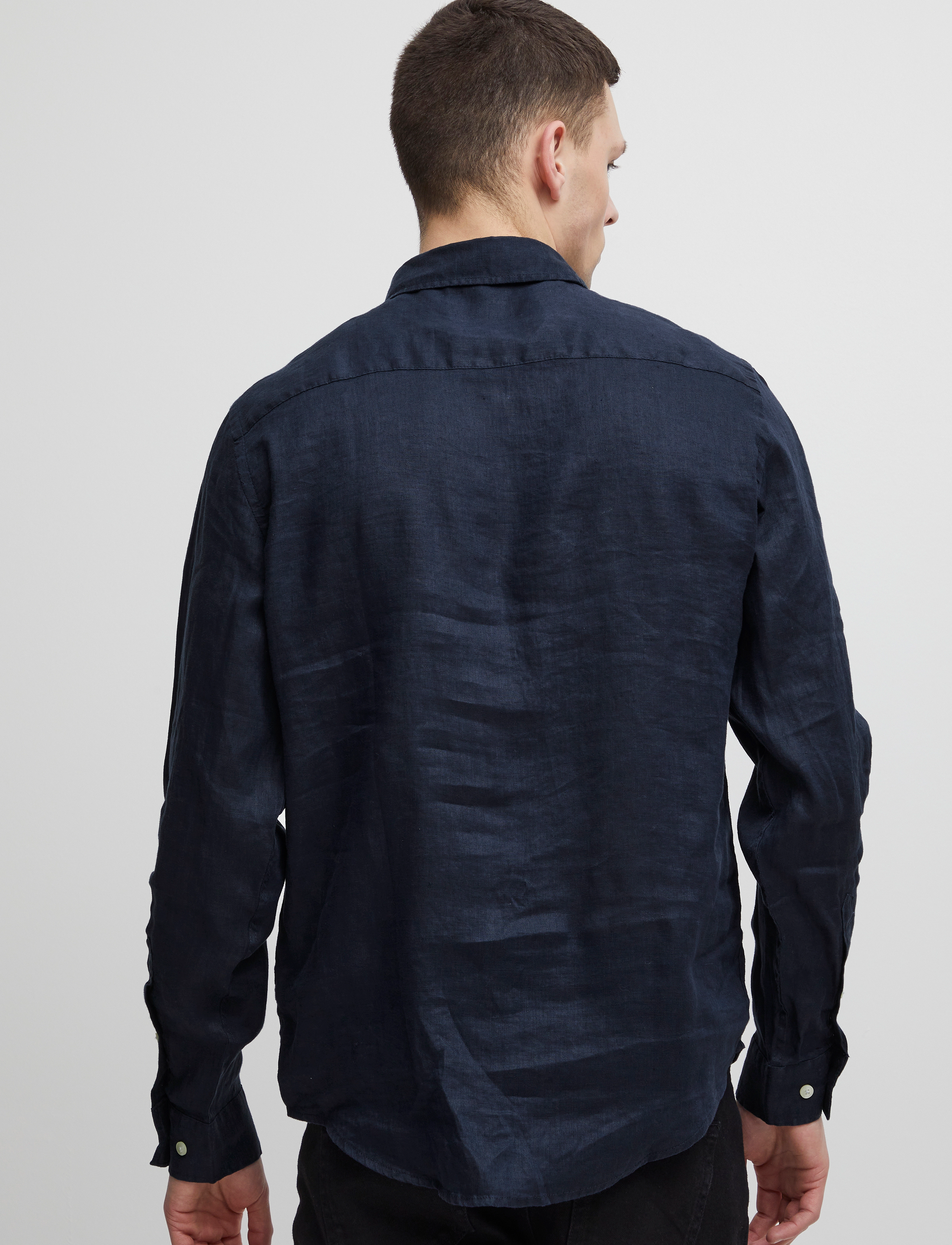 Casual Friday - CFANTON BD LS LINEN SHIRT - pellavakauluspaidat - navy blazer - 5