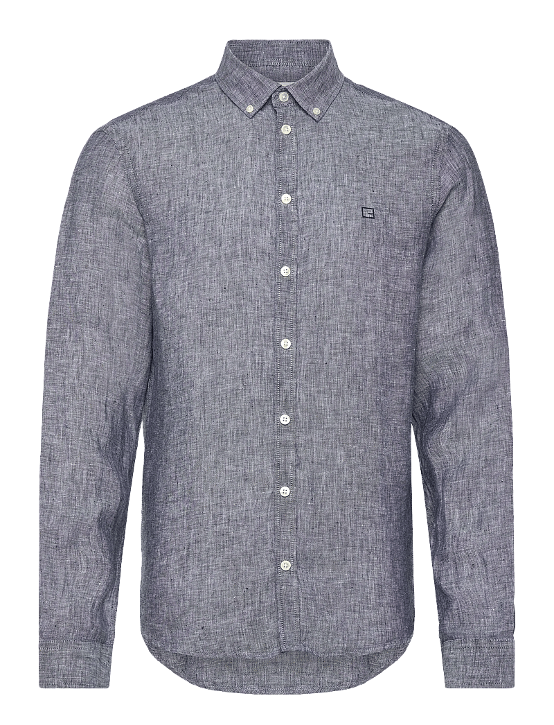 Casual Friday - CFANTON BD LS linen shirt - leinenhemden - navy blazer melange - 0