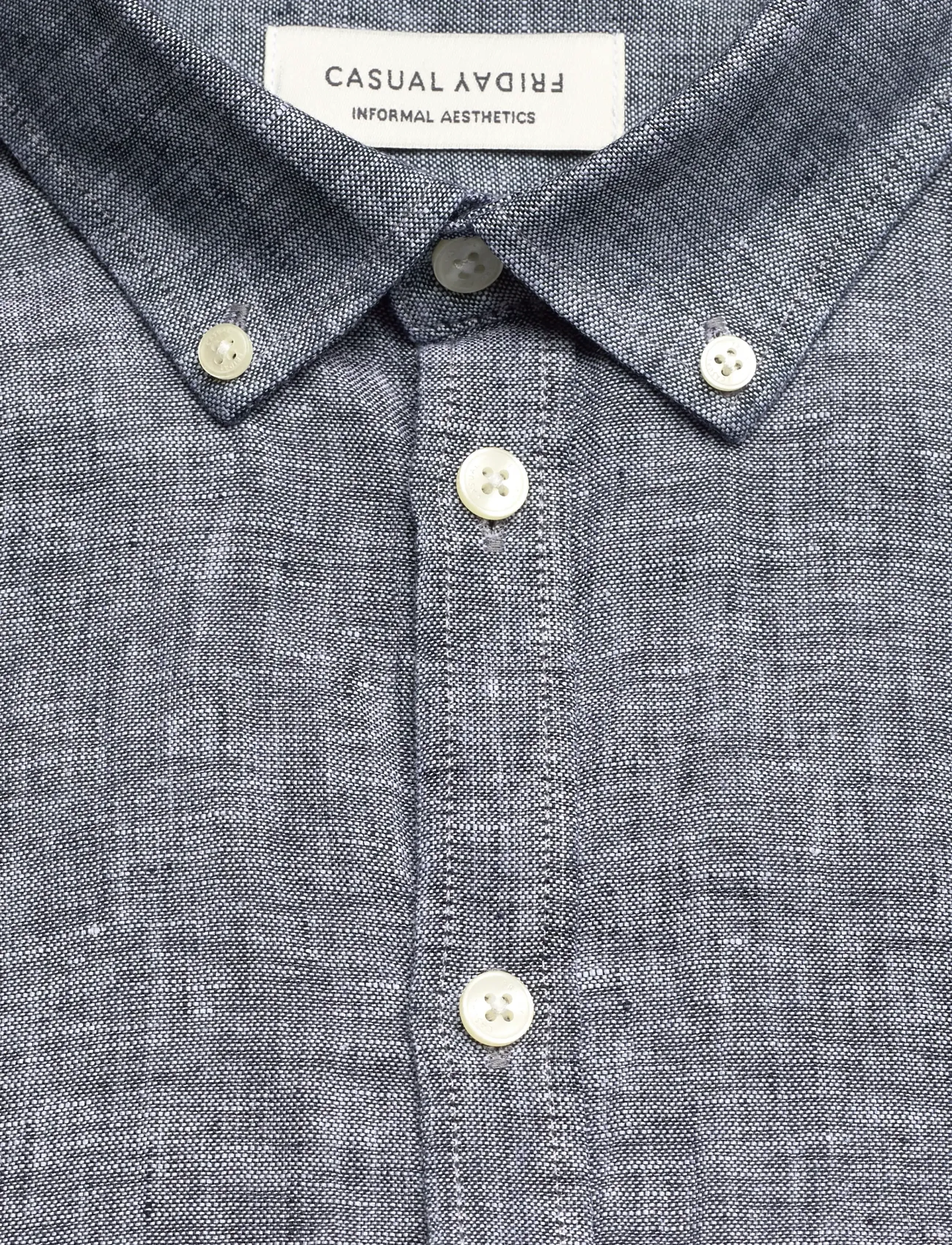 Casual Friday - CFANTON BD LS LINEN SHIRT - hörskyrtur - navy blazer melange - 2