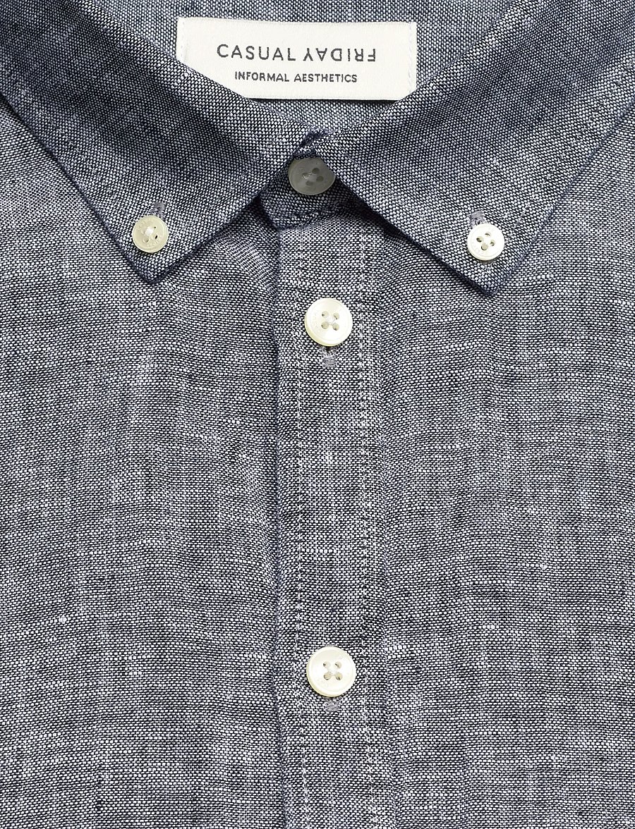 Casual Friday - CFANTON BD LS LINEN SHIRT - leinenhemden - navy blazer melange - 2