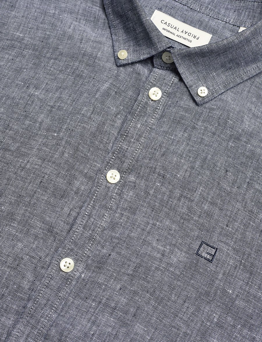 Casual Friday - CFANTON BD LS LINEN SHIRT - leinenhemden - navy blazer melange - 3