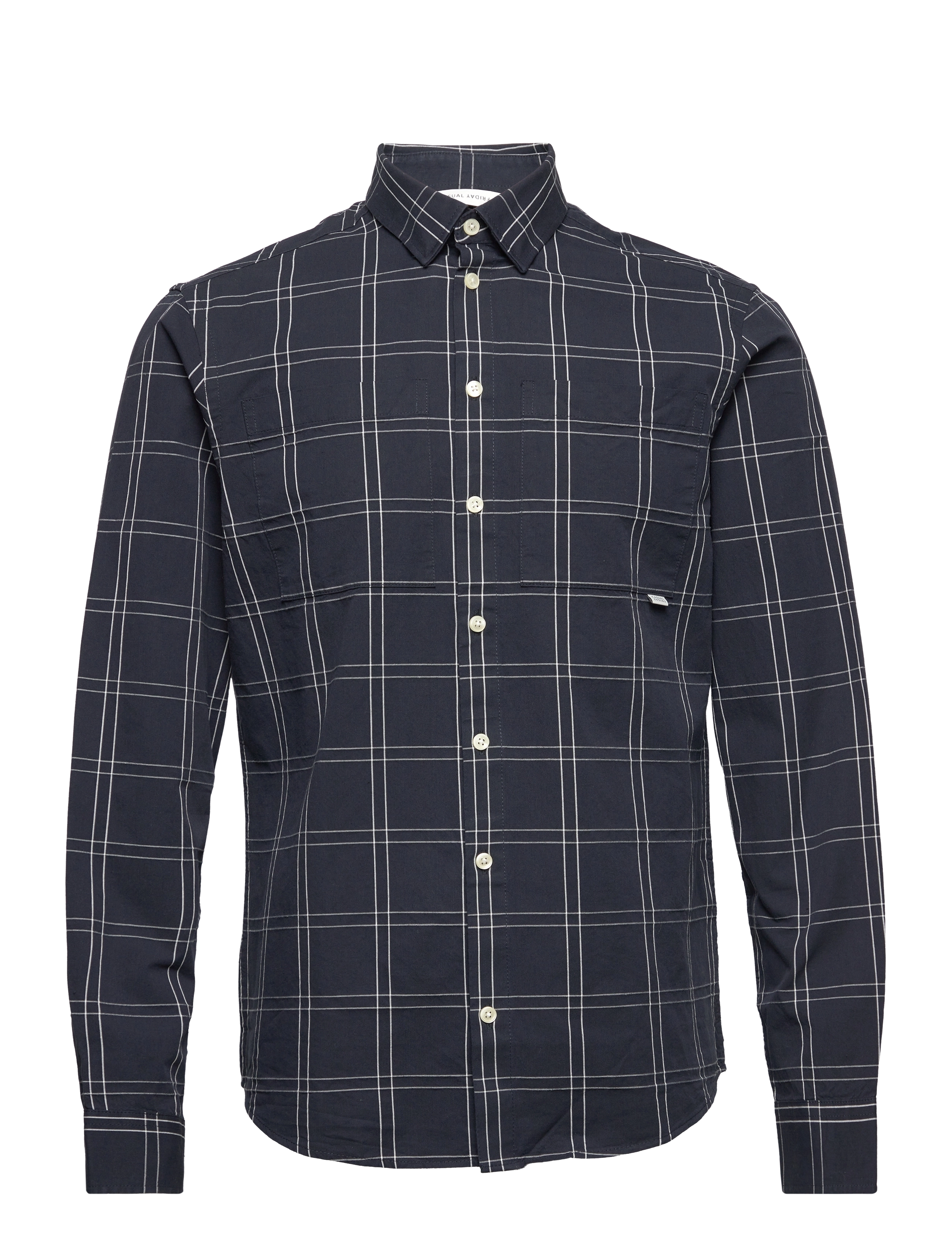Casual Friday - Anton LS BU checked shirt - dark navy - 1