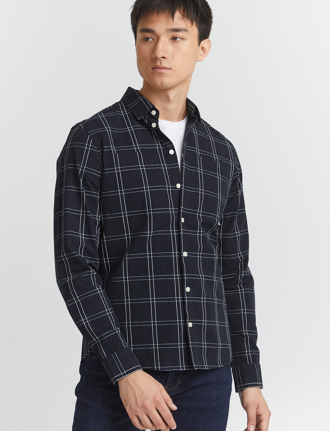 Casual Friday - Anton LS BU checked shirt - dark navy - 3