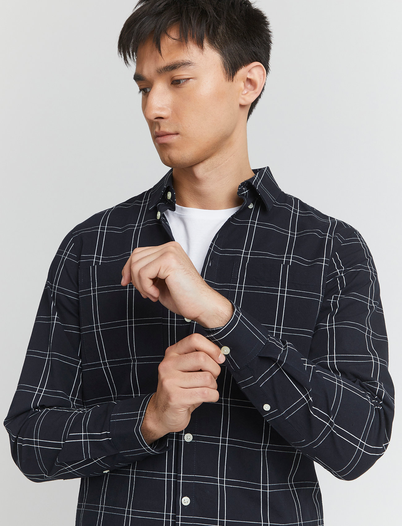Casual Friday - Anton LS BU checked shirt - dark navy - 5