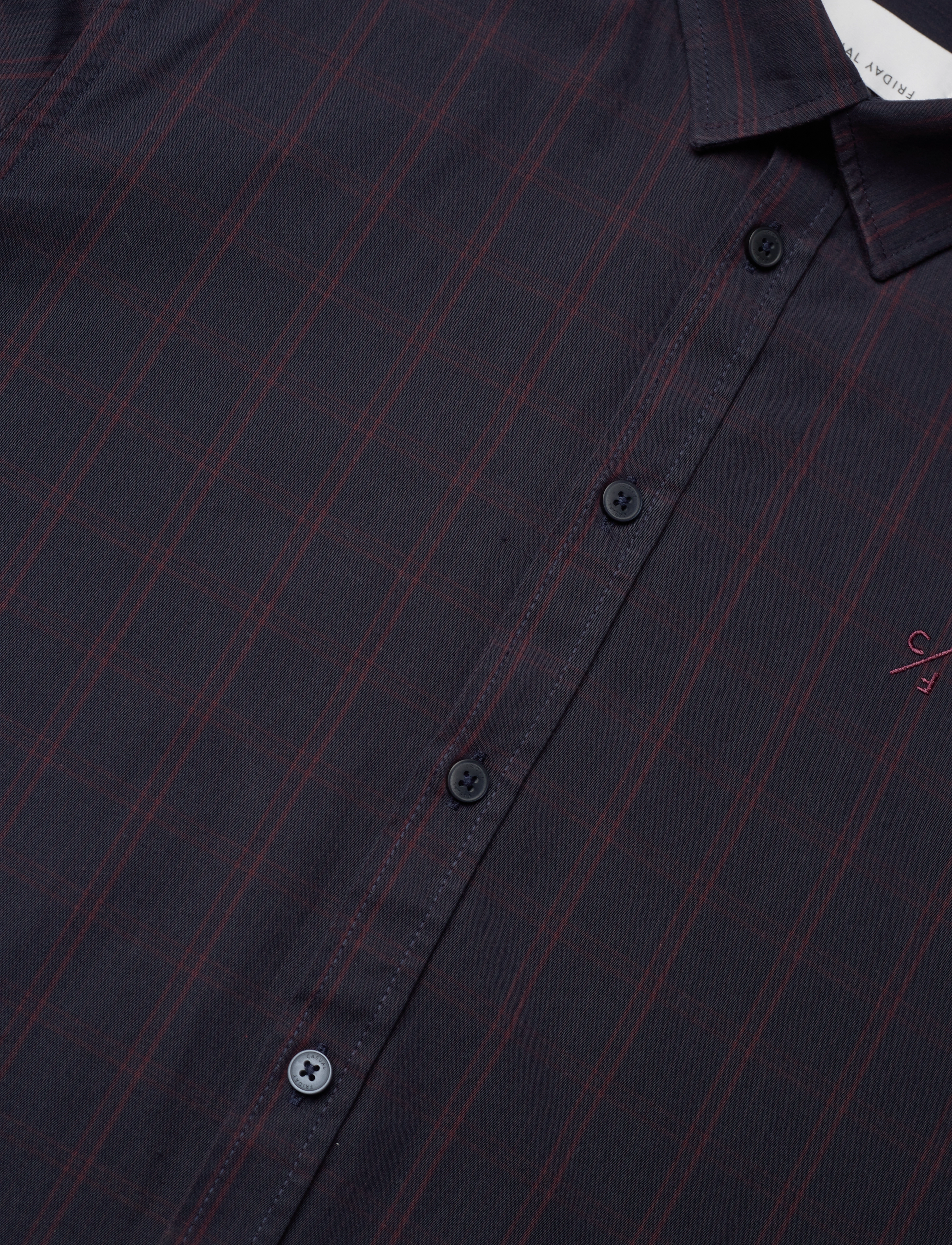 Casual Friday - Anton LS BU small checked shirt - dark navy - 5