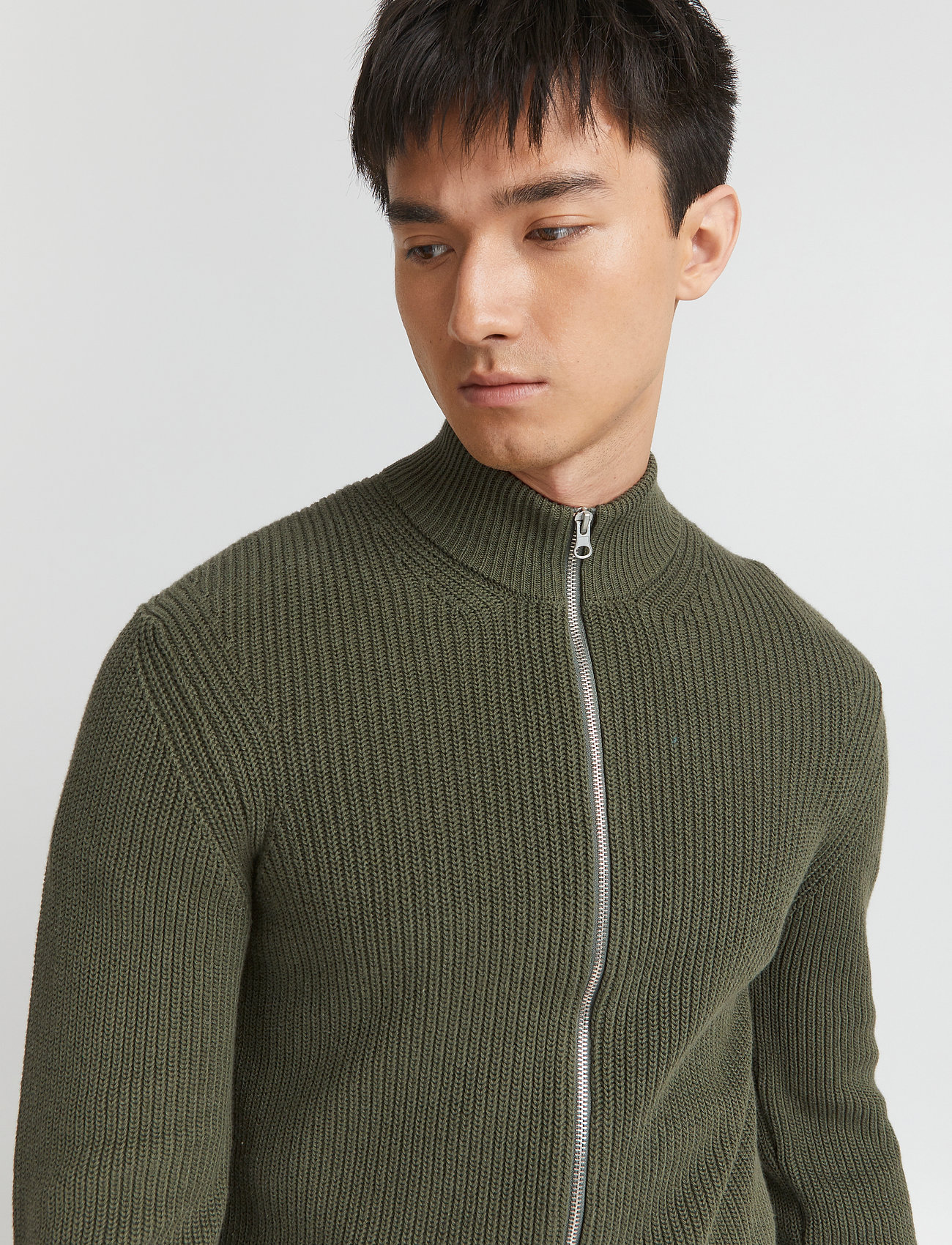 Casual Friday - Kurt 0034 zipper cardigan - beetle - 5