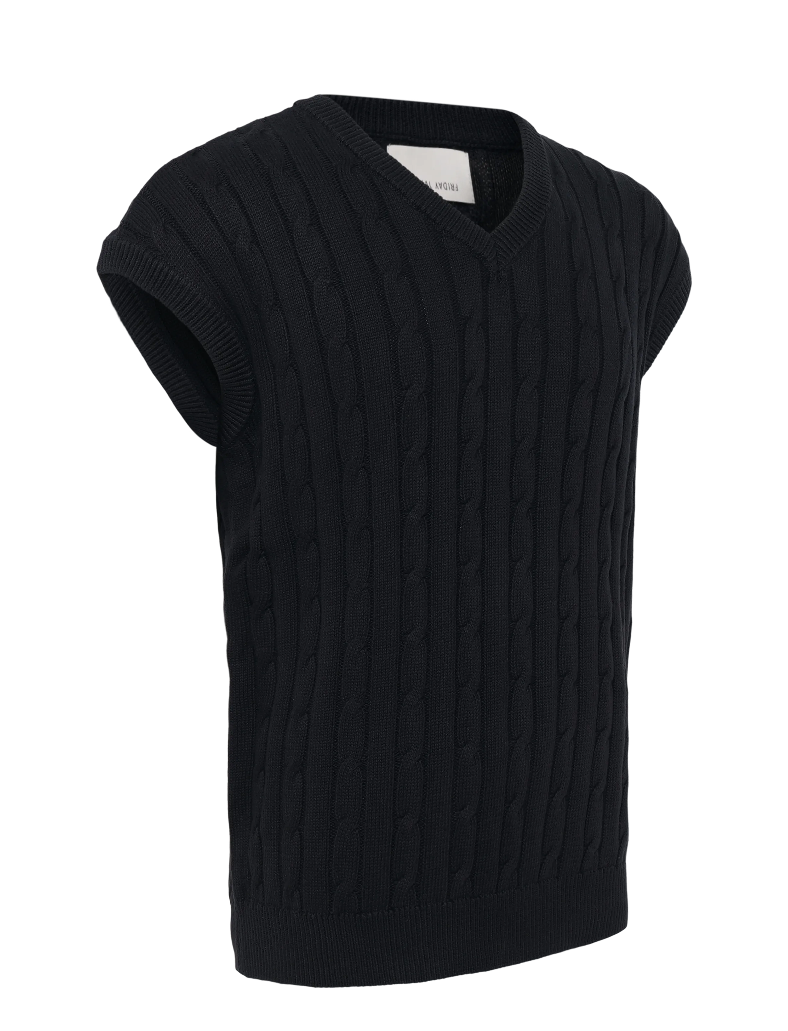 Casual Friday - CFKLAES cable oversized vest - dark navy - 3