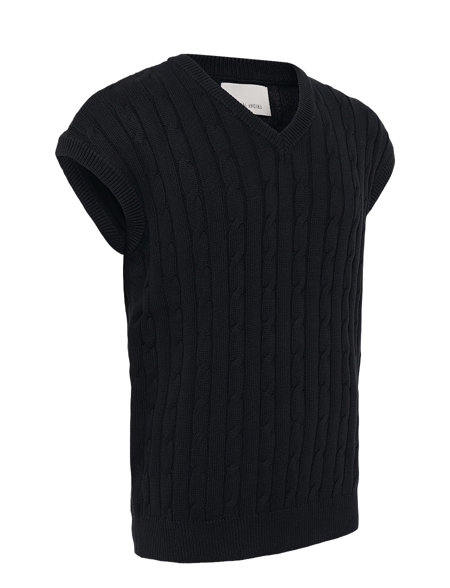 Casual Friday - CFKLAES cable oversized vest - dark navy - 3