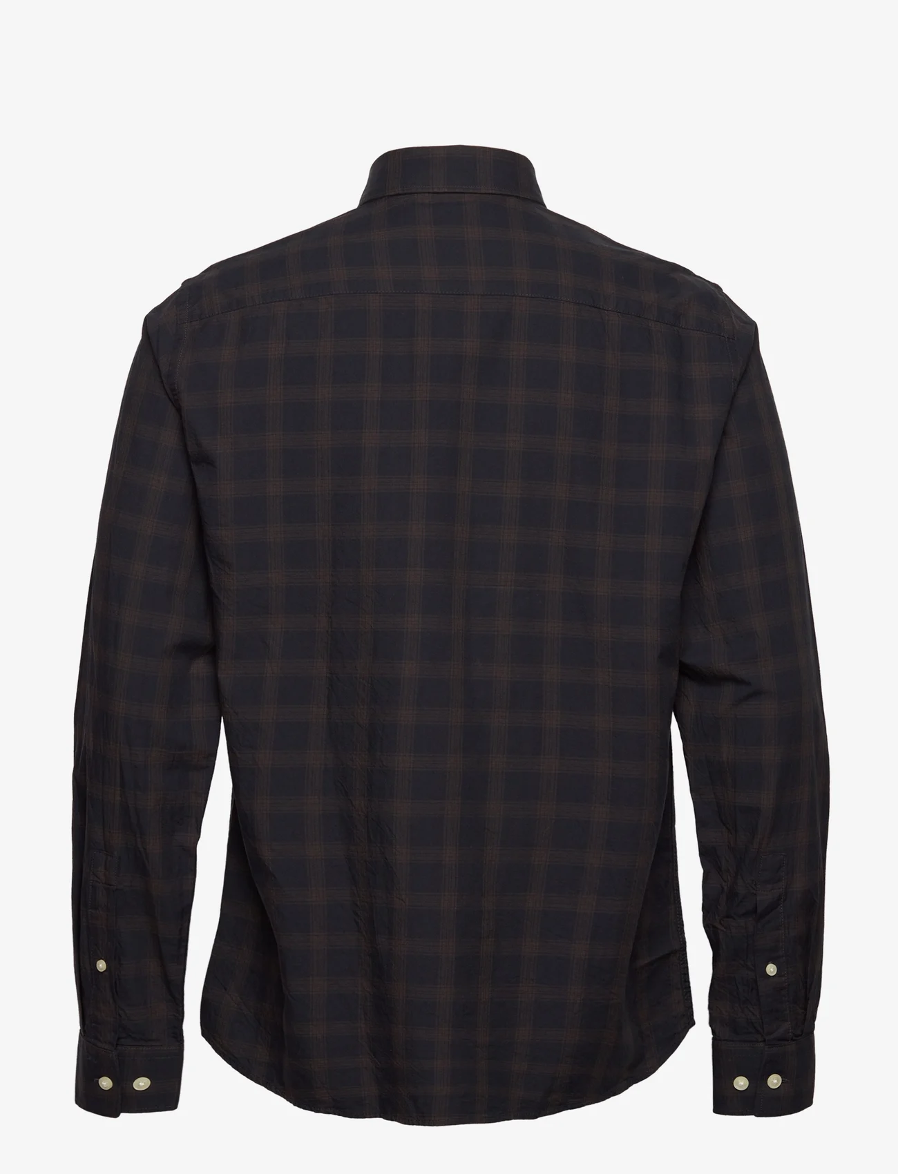 Casual Friday - Anton LS BD checked oxford shirt - checkered shirts - dark navy - 1