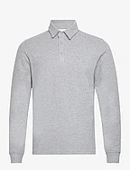 Sebastian polo sweat with emb. - MID GREY MELANGE