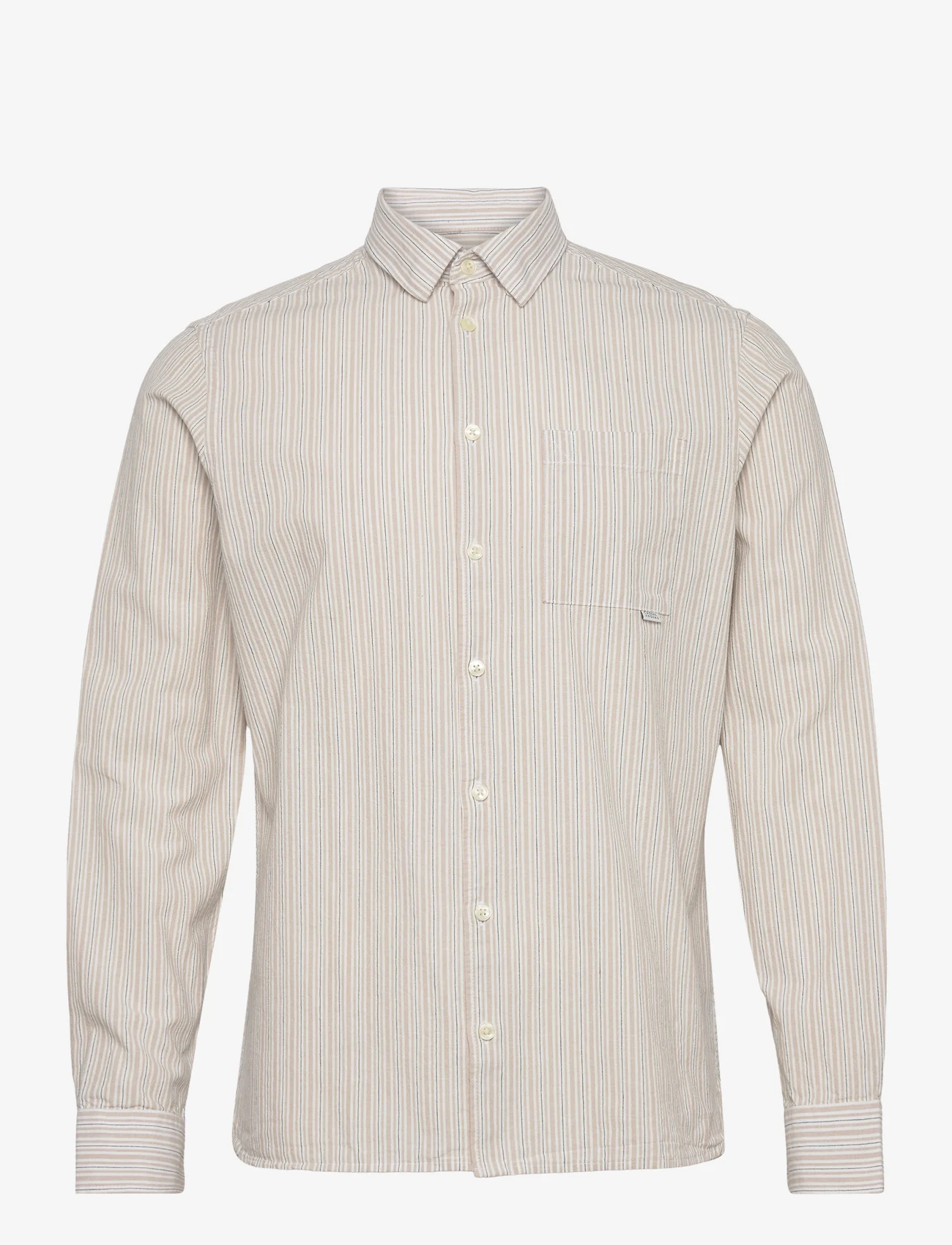 Casual Friday - CFAnton LS BU striped shirt - laveste priser - chateau gray - 0