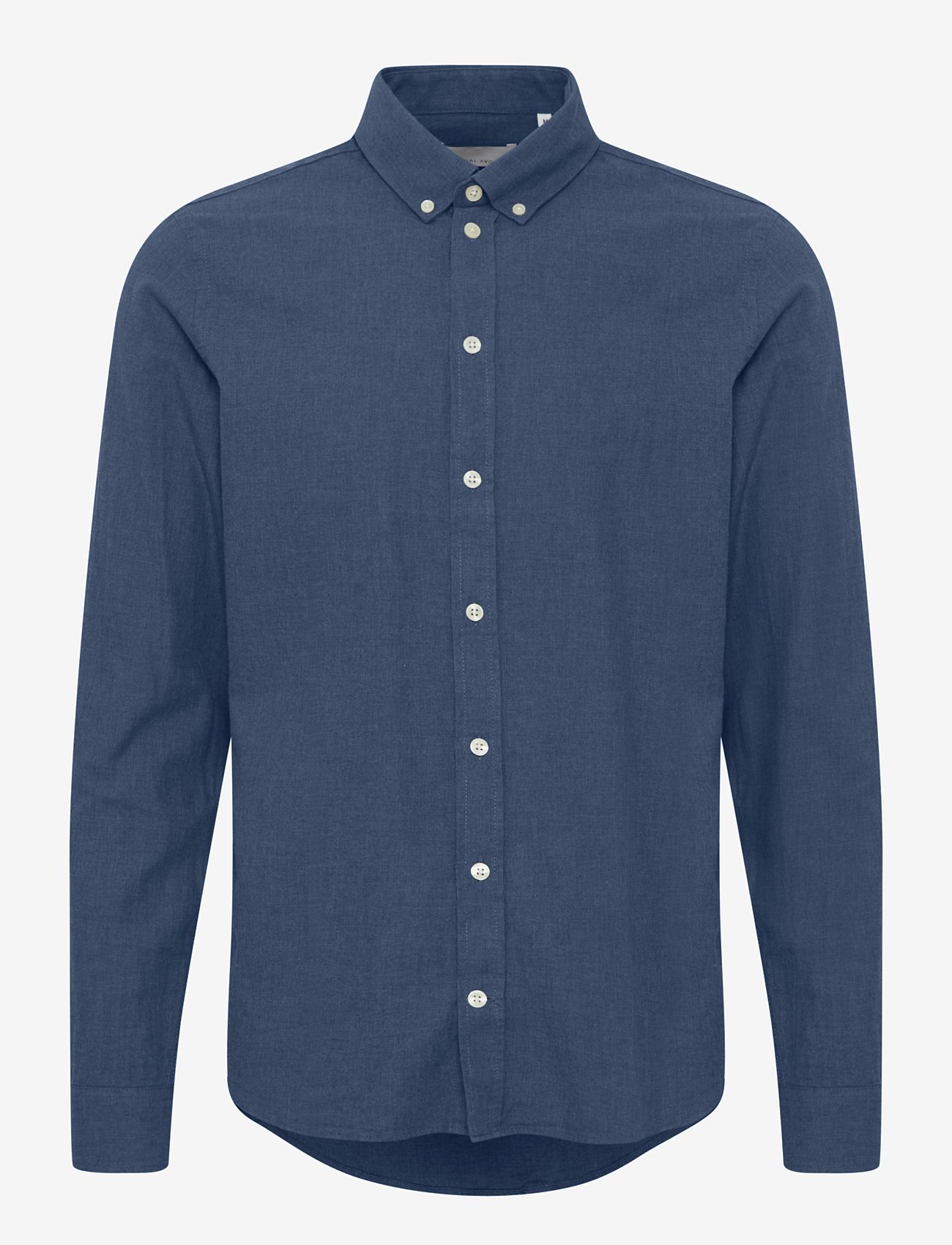 Casual Friday - CFANTON LS BD FIL A FIL SHIRT - linen shirts - dark navy melange - 1