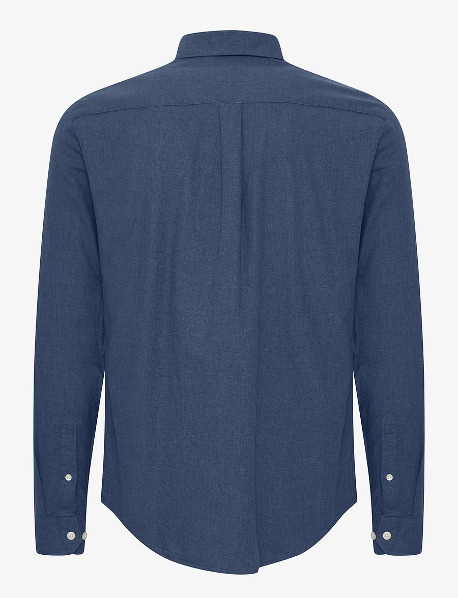 Casual Friday - CFANTON LS BD FIL A FIL SHIRT - linased särgid - dark navy melange - 2