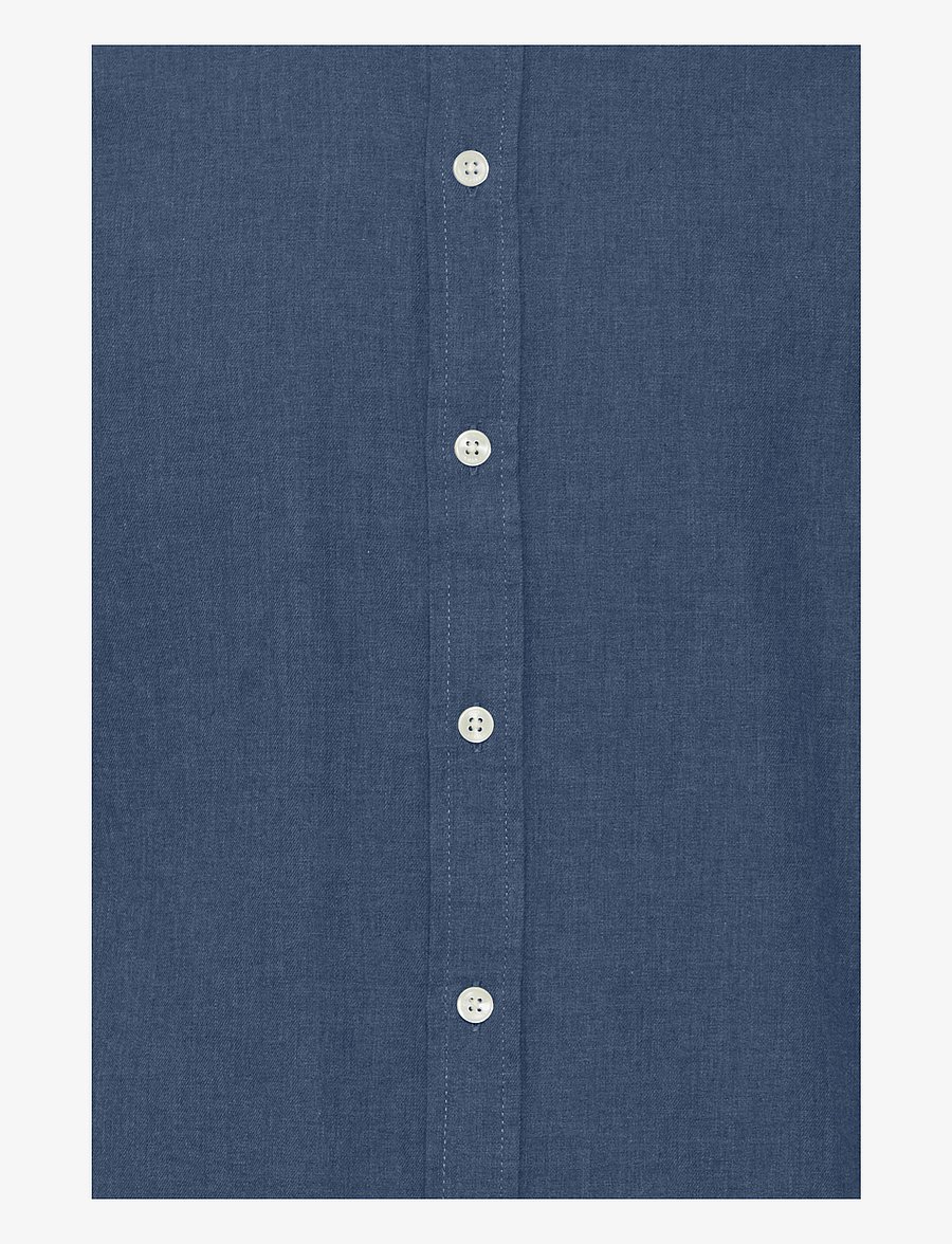 Casual Friday - CFANTON LS BD FIL A FIL SHIRT - linased särgid - dark navy melange - 3