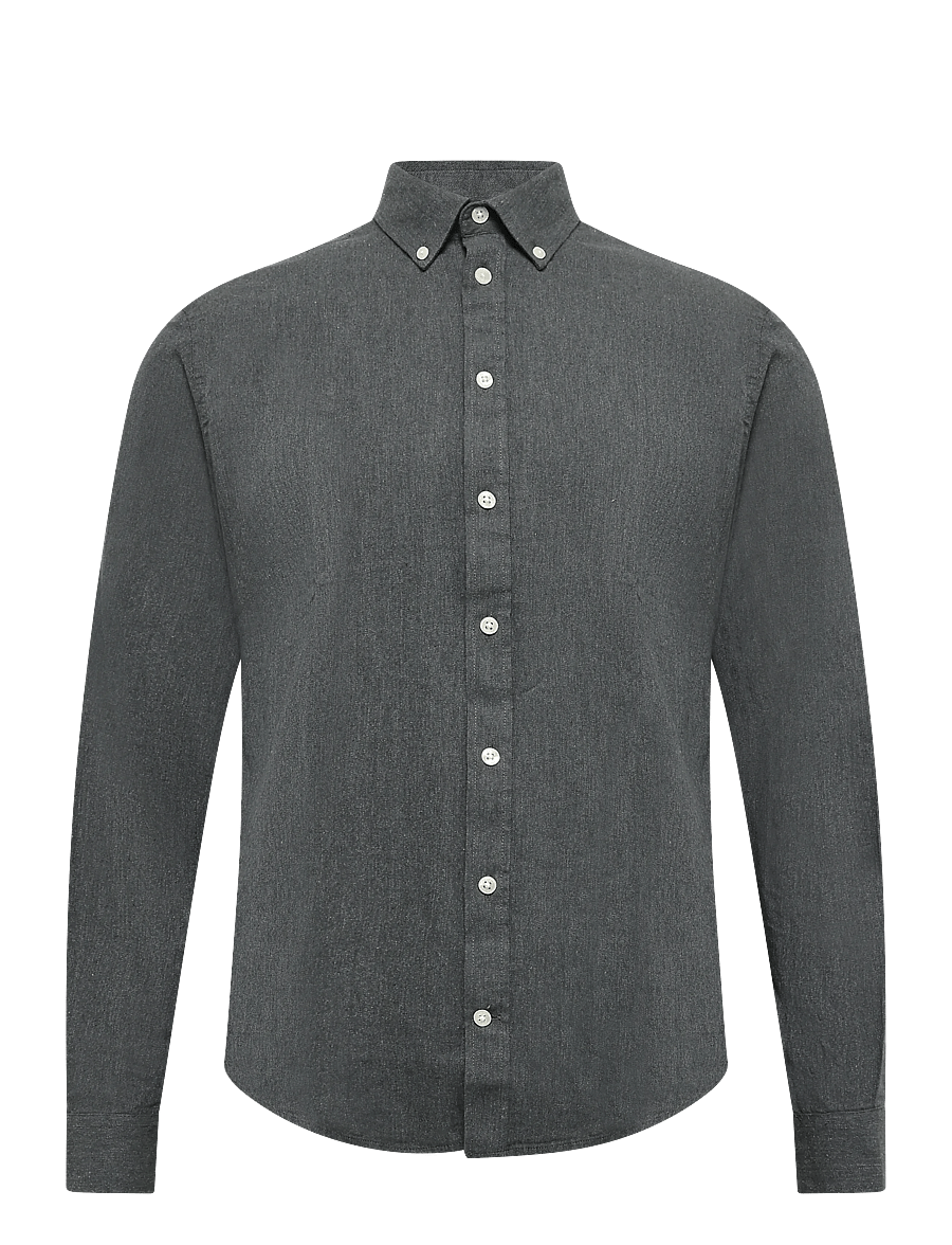 Casual Friday - CFANTON LS BD FIL A FIL SHIRT - hørskjorter - elegance melange - 0