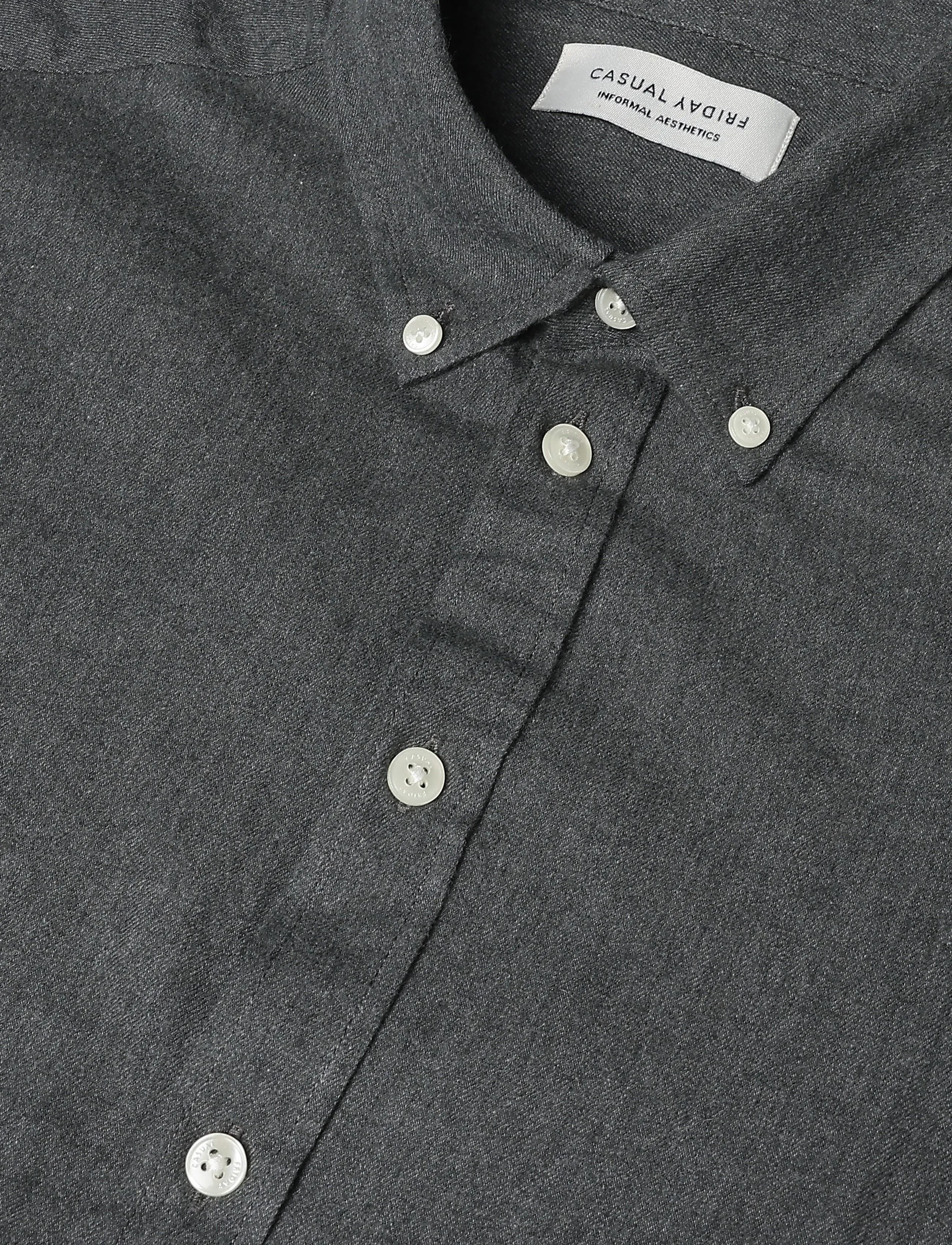 Casual Friday - CFANTON LS BD FIL A FIL SHIRT - hørskjorter - elegance melange - 2