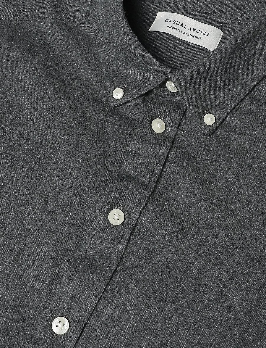 Casual Friday - CFANTON LS BD FIL A FIL SHIRT - hørskjorter - elegance melange - 2