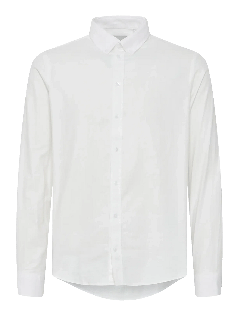 Casual Friday - CFANTON LS BD FIL A FIL SHIRT - hørskjorter - snow white - 1