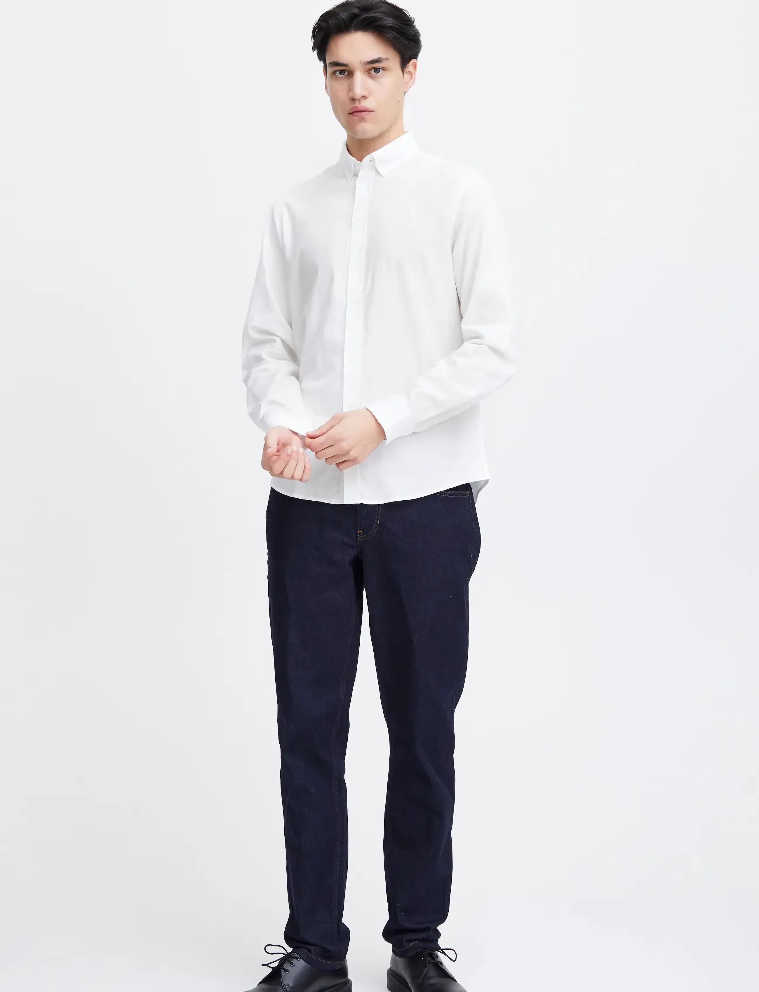 Casual Friday CFANTON LS BD FIL A FIL SHIRT - Skjorter - SNOW WHITE / white