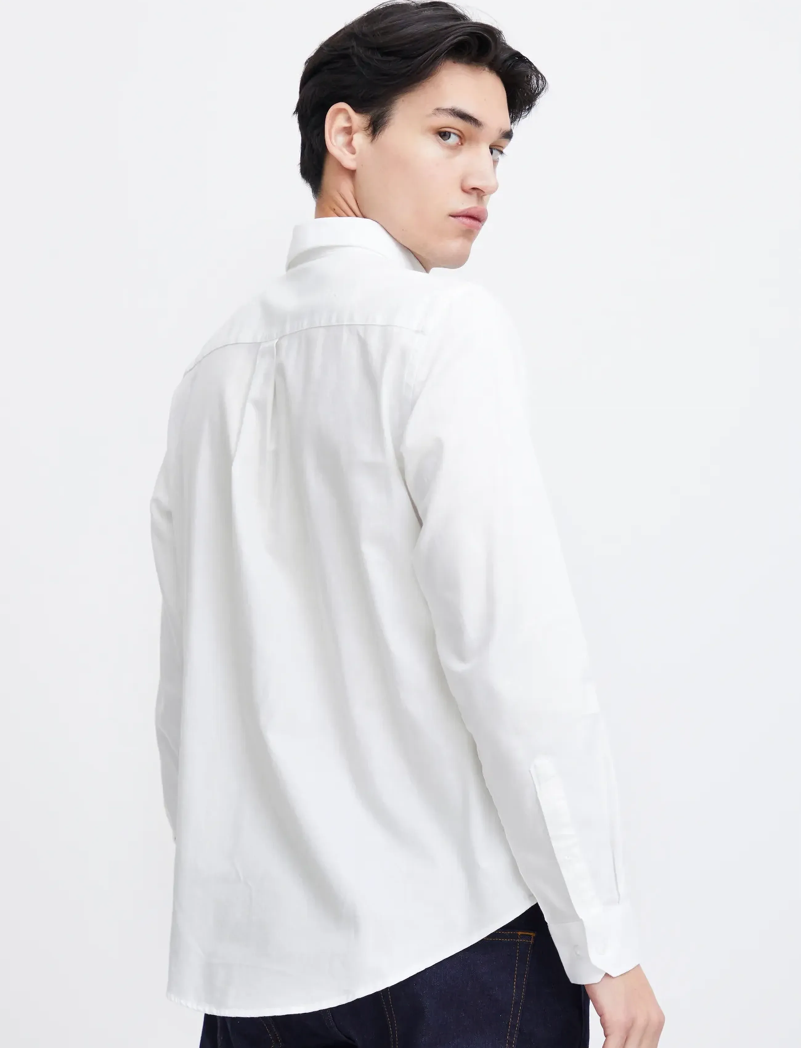 Casual Friday - CFANTON LS BD FIL A FIL SHIRT - hørskjorter - snow white - 4