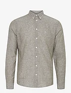 CFAnton 0053 BD LS linen mix shirt - BURNT OLIVE
