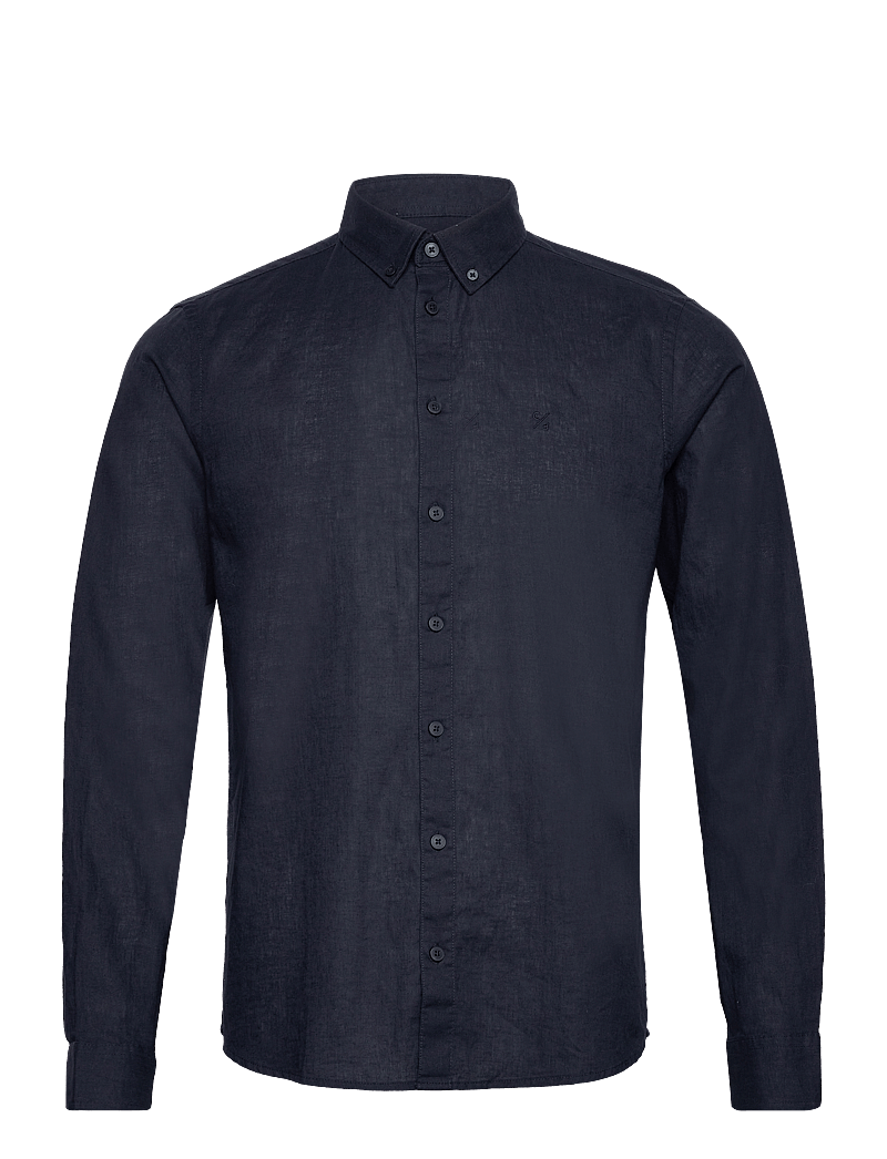 Casual Friday - CFAnton 0053 BD LS linen mix shirt - linased särgid - dark navy - 1
