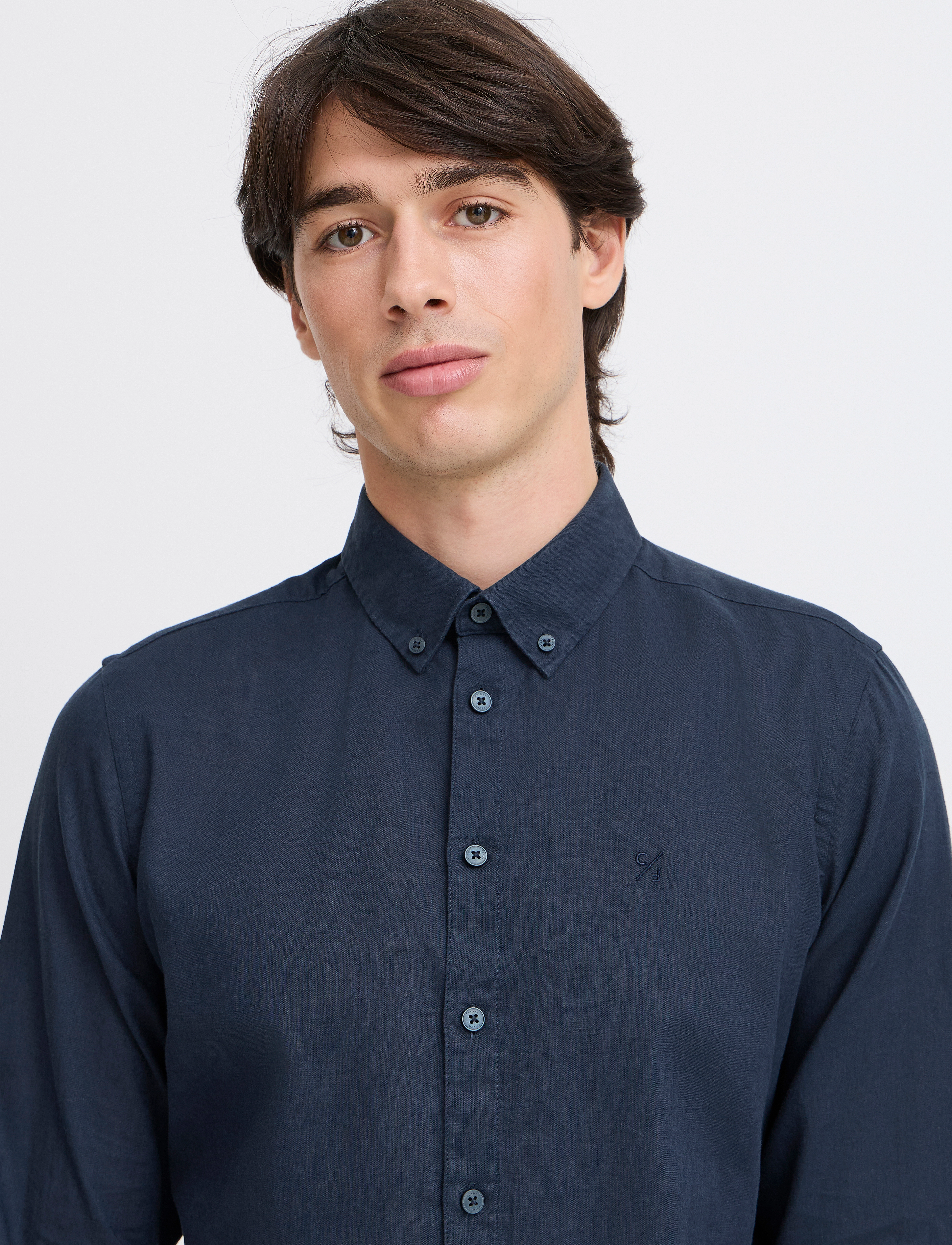Casual Friday - CFANTON BD LS LINEN MIX - laveste priser - dark navy - 5