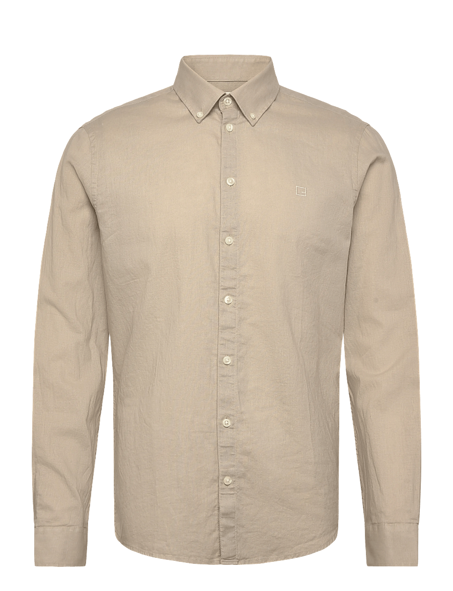 Casual Friday - CFANTON BD LS LINEN MIX - hørskjorter - island fossil - 0