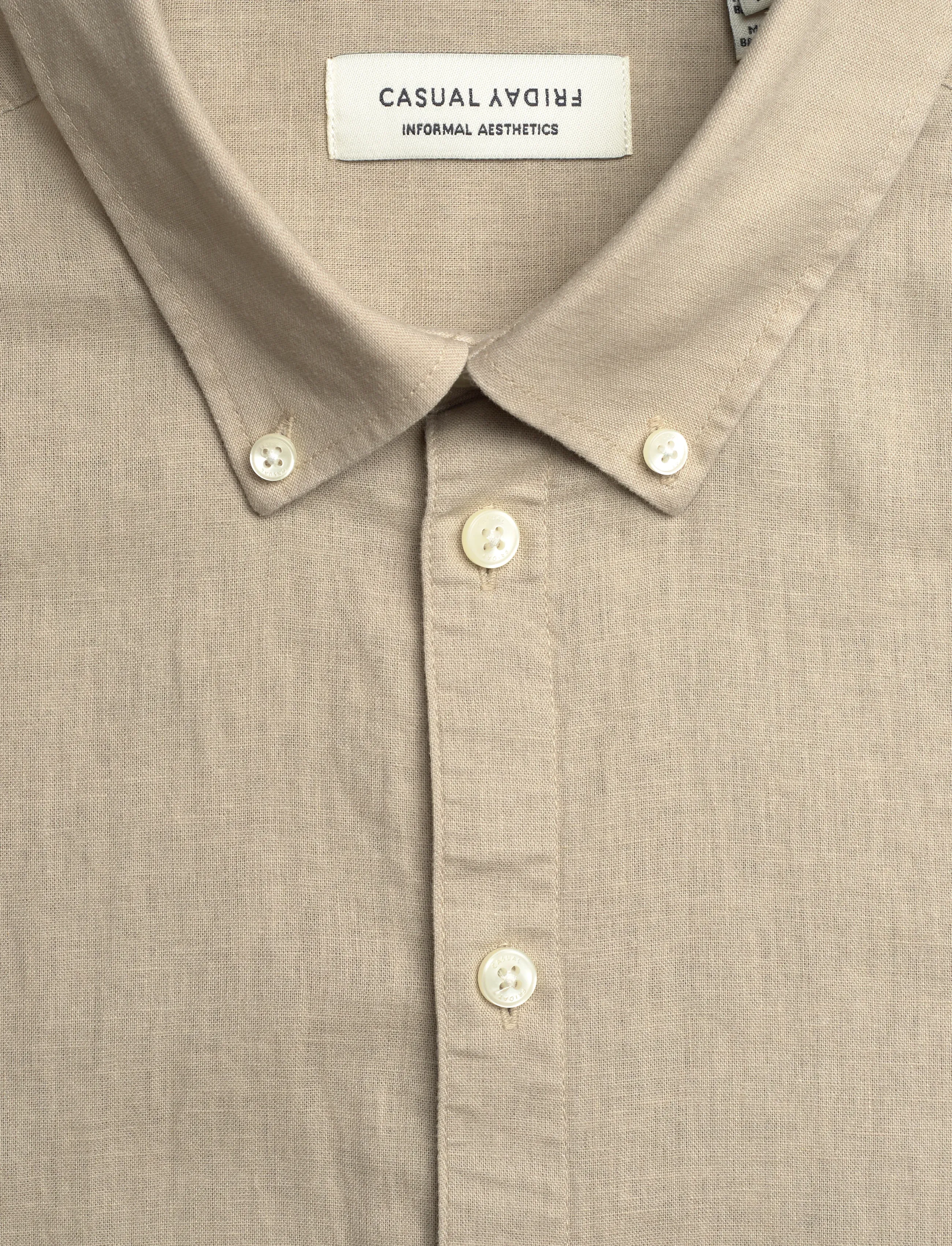 Casual Friday - CFANTON BD LS LINEN MIX - hørskjorter - island fossil - 2