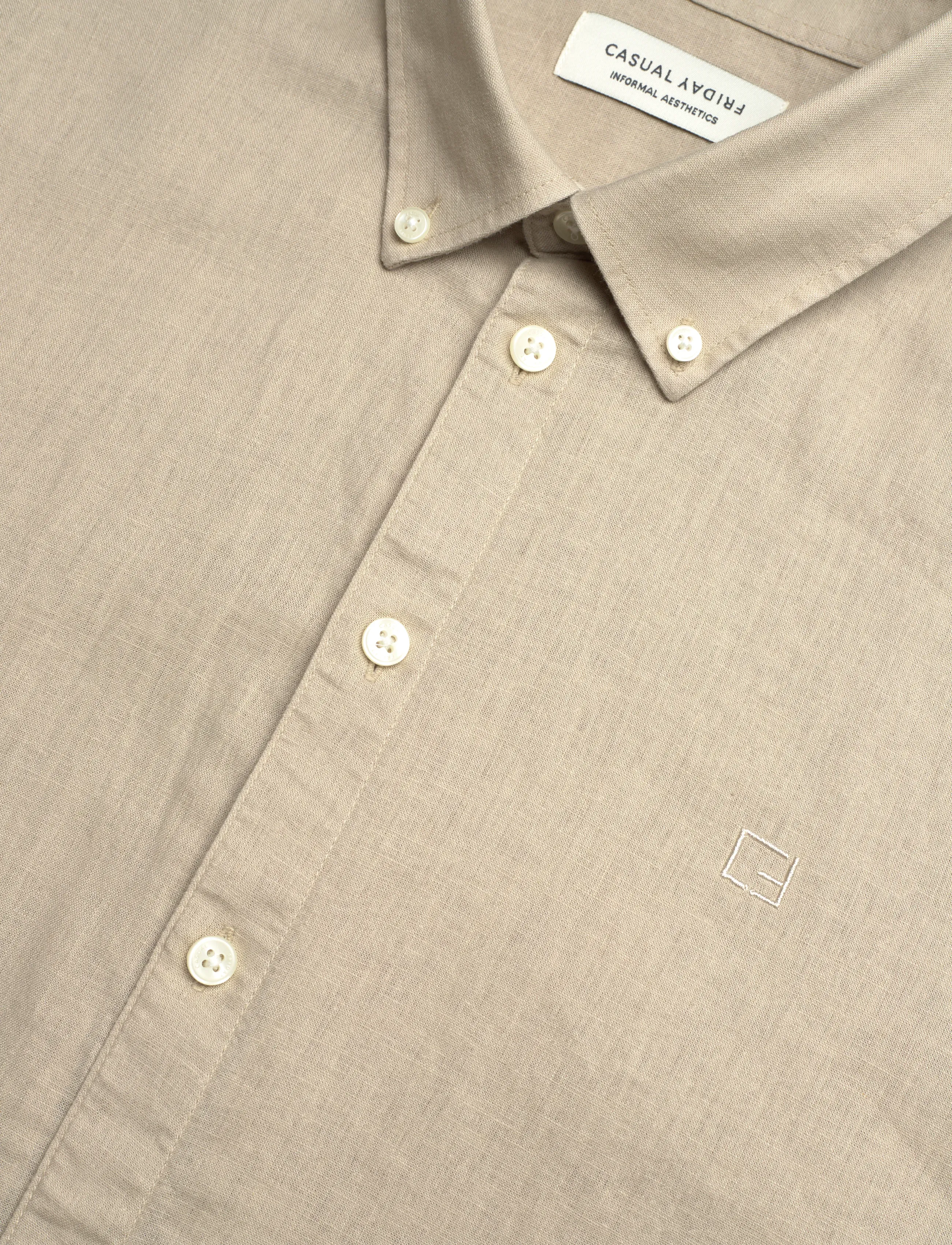 Casual Friday - CFANTON BD LS LINEN MIX - hørskjorter - island fossil - 3