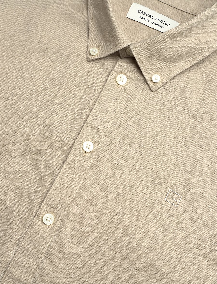 Casual Friday - CFANTON BD LS LINEN MIX - hørskjorter - island fossil - 3
