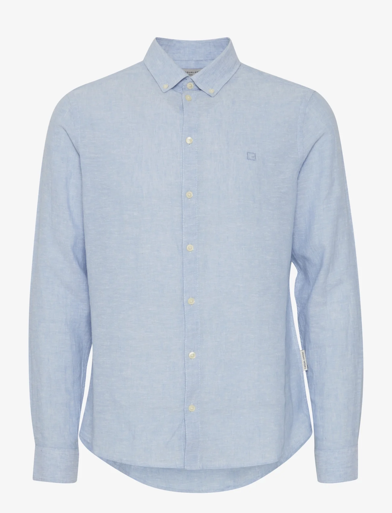 Casual Friday - CFAnton 0053 BD LS linen mix shirt - pellavakauluspaidat - silver lake blue - 0