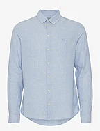 CFAnton 0053 BD LS linen mix shirt - SILVER LAKE BLUE