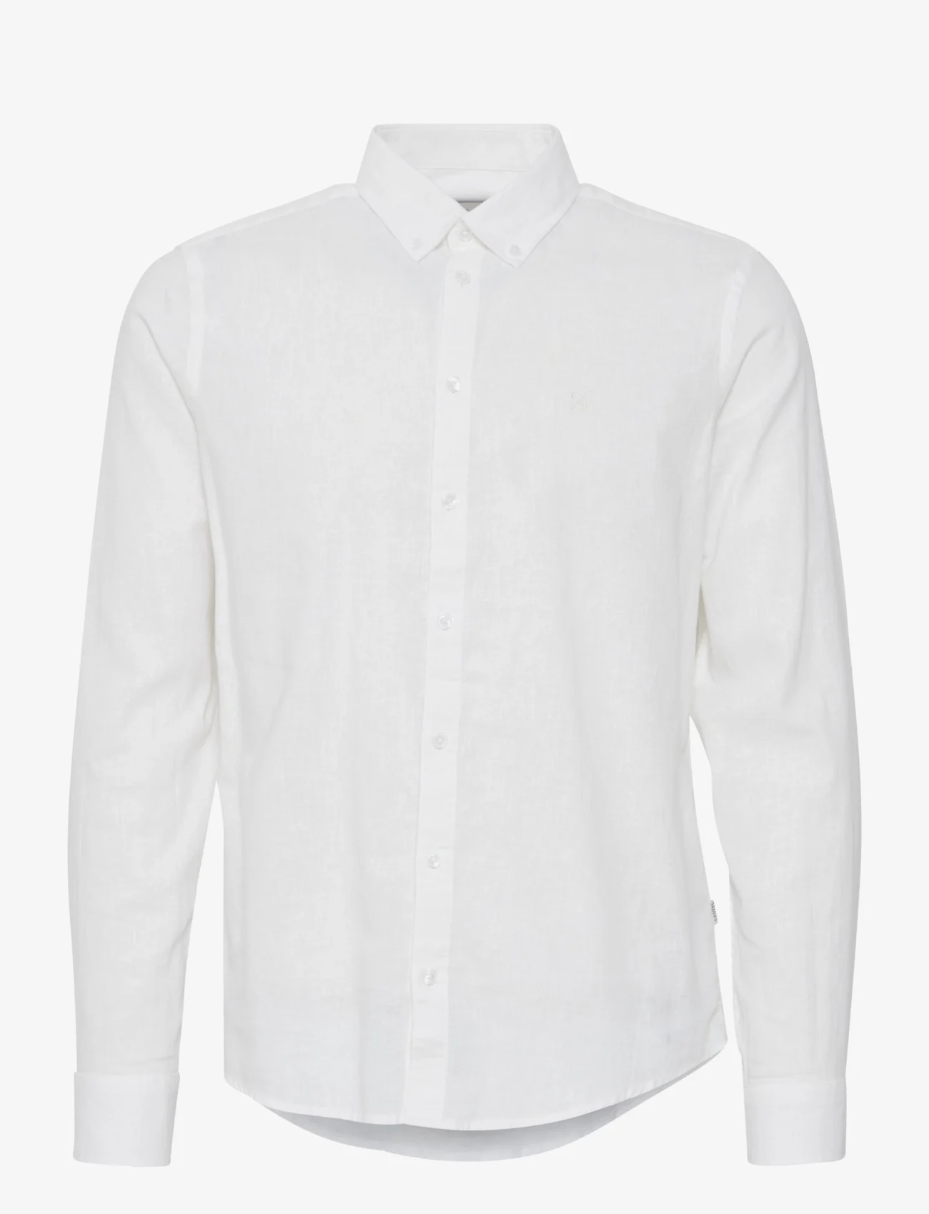 Casual Friday - CFAnton 0053 BD LS linen mix shirt - laveste priser - snow white - 0