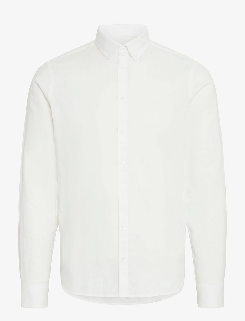 Casual Friday - CFANTON BD LS LINEN MIX - hørskjorter - snow white - 1