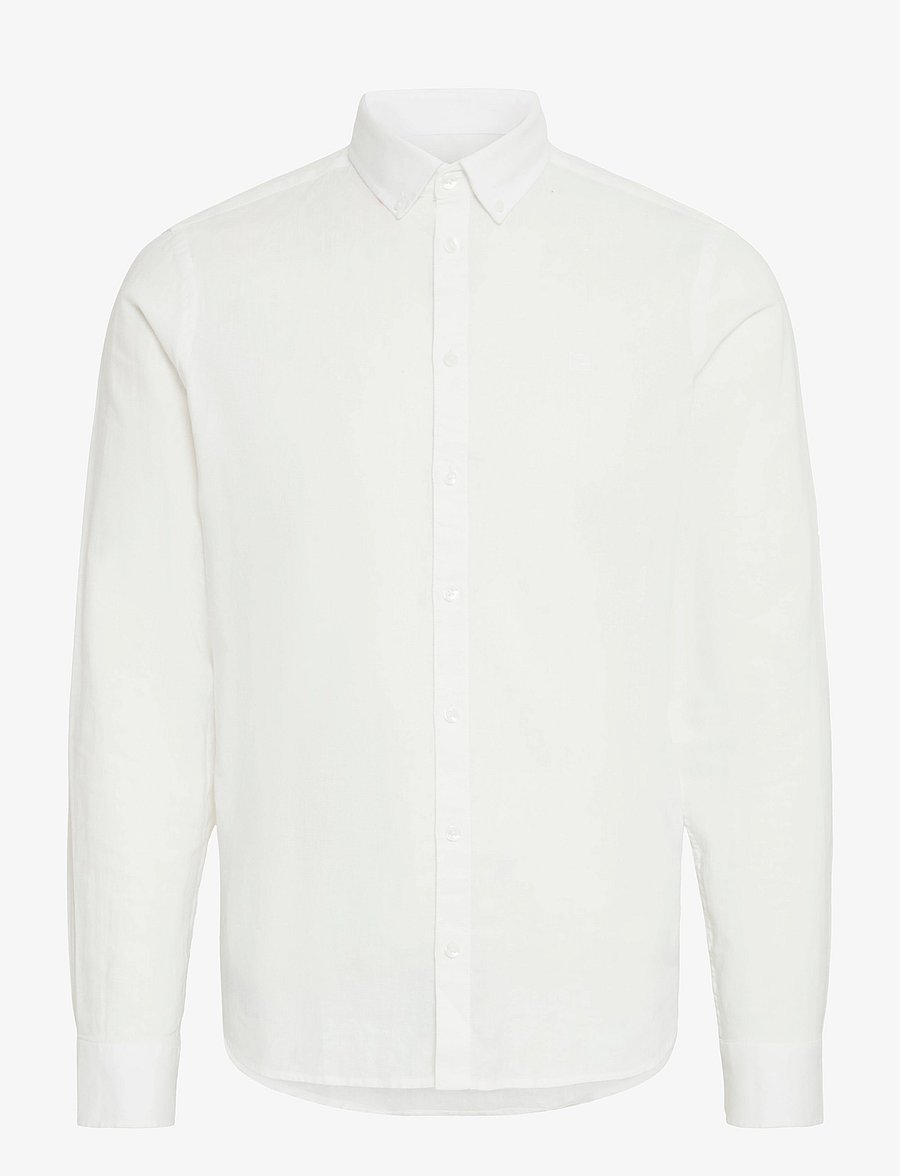 Casual Friday - CFANTON BD LS LINEN MIX - hørskjorter - snow white - 1