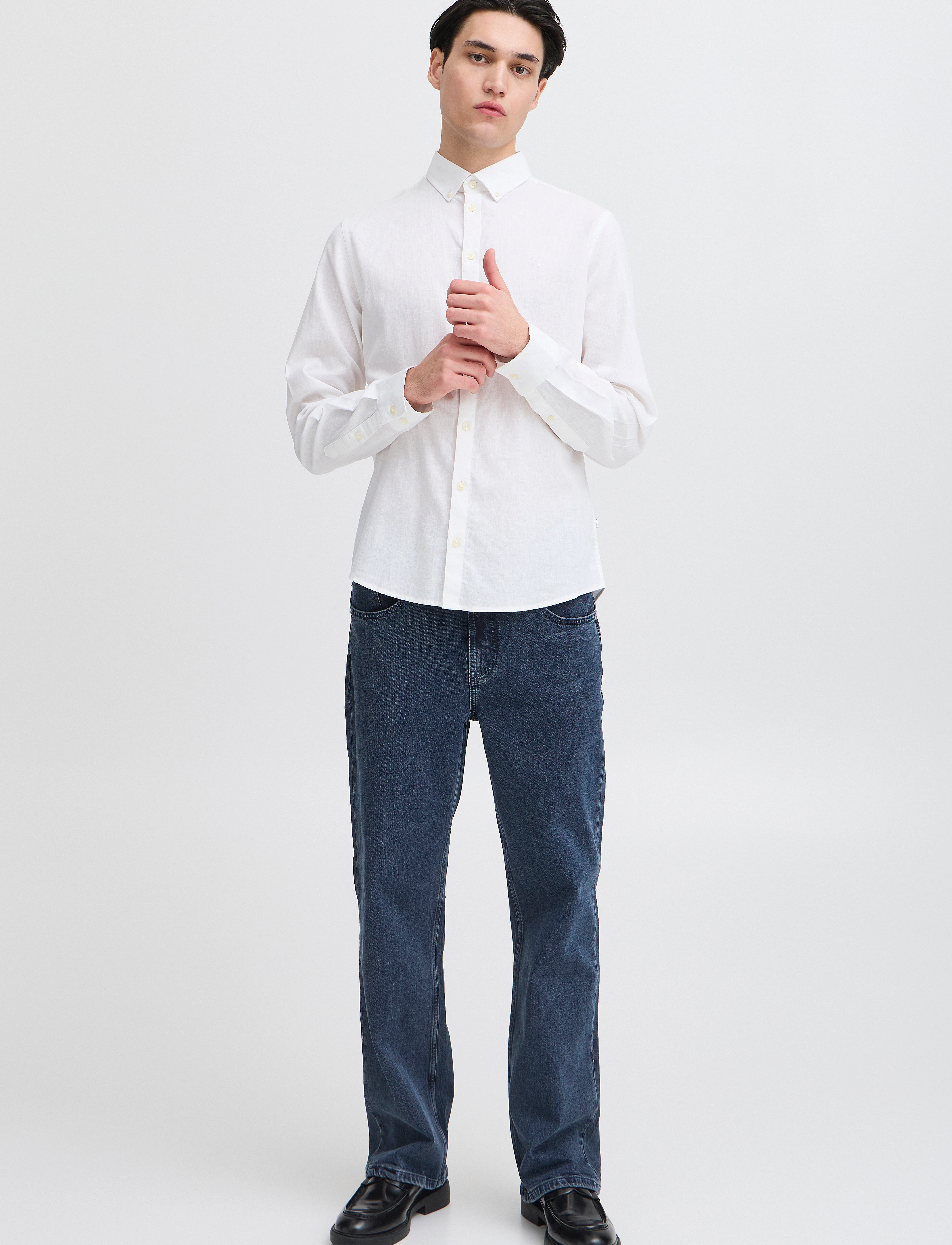 Casual Friday CFANTON BD LS LINEN MIX - Skjorter - SNOW WHITE / white