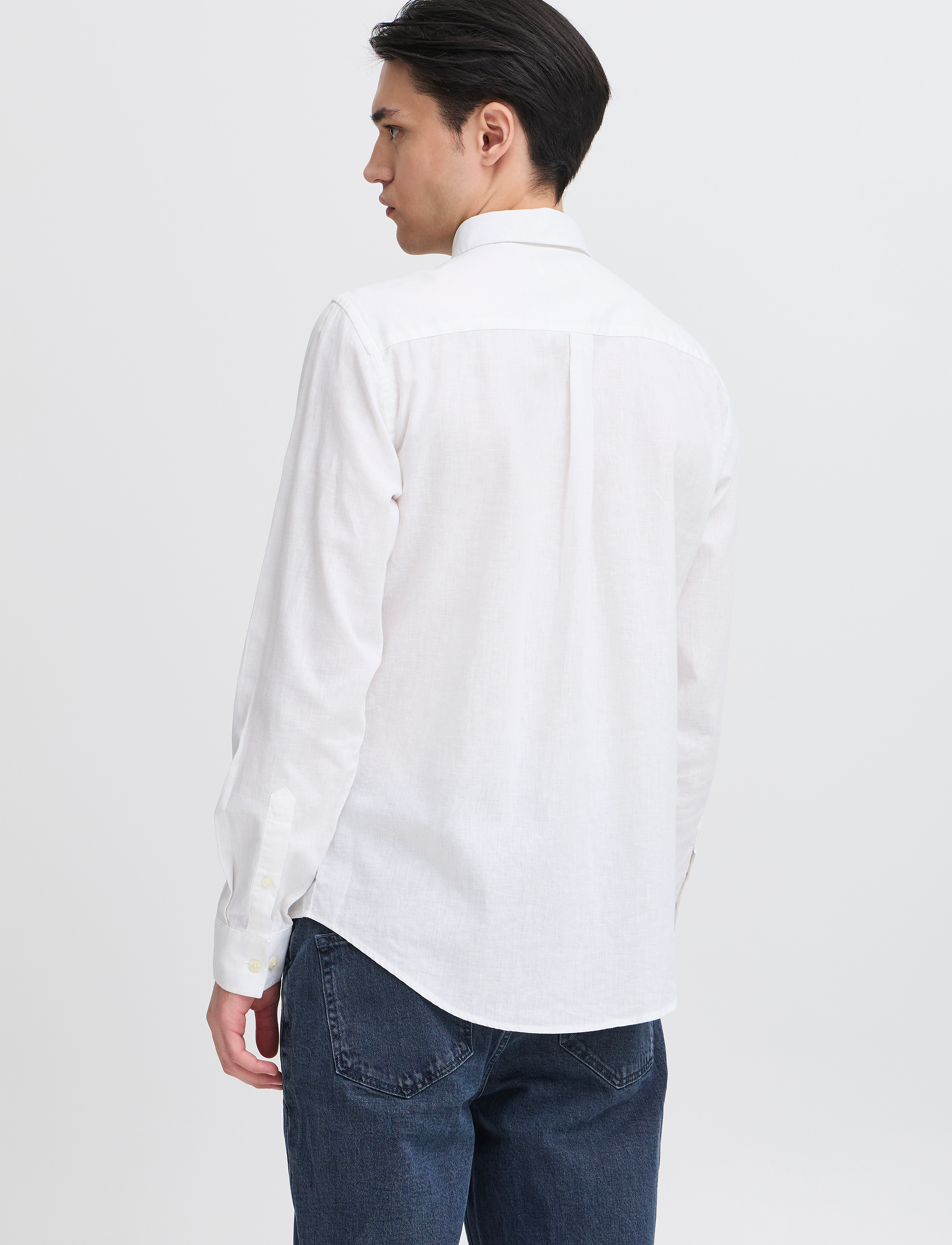 Casual Friday - CFANTON BD LS LINEN MIX - hørskjorter - snow white - 5