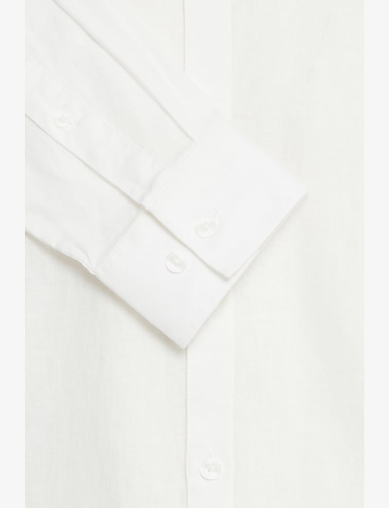 Casual Friday - CFANTON BD LS LINEN MIX - hørskjorter - snow white - 3