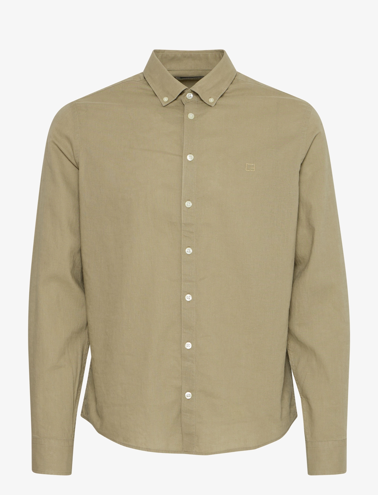Casual Friday CFANTON BD LS LINEN MIX - Tavalised T-särgid - TREE HOUSE / khaki/green