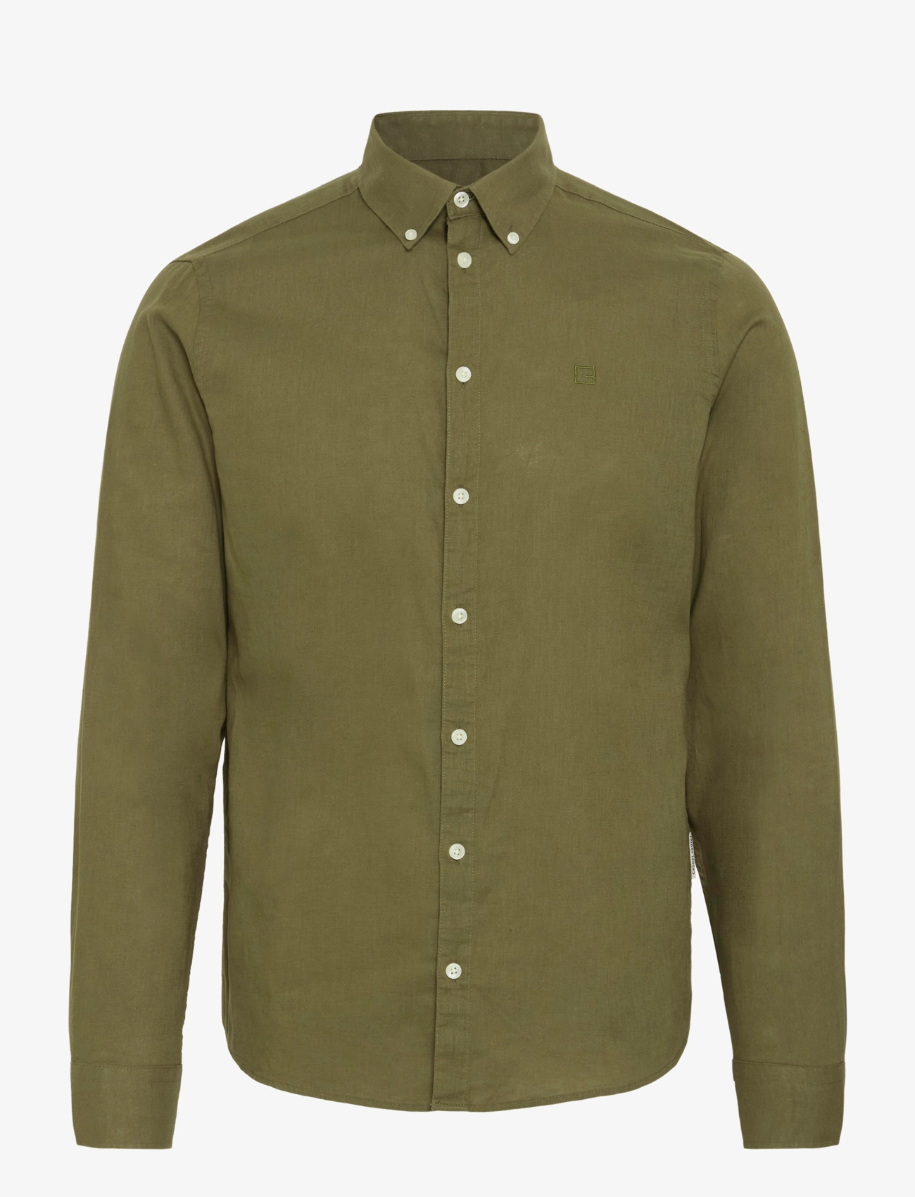 Casual Friday CFANTON BD LS LINEN MIX - Tavalised T-särgid - WINTER MOSS / khaki/green