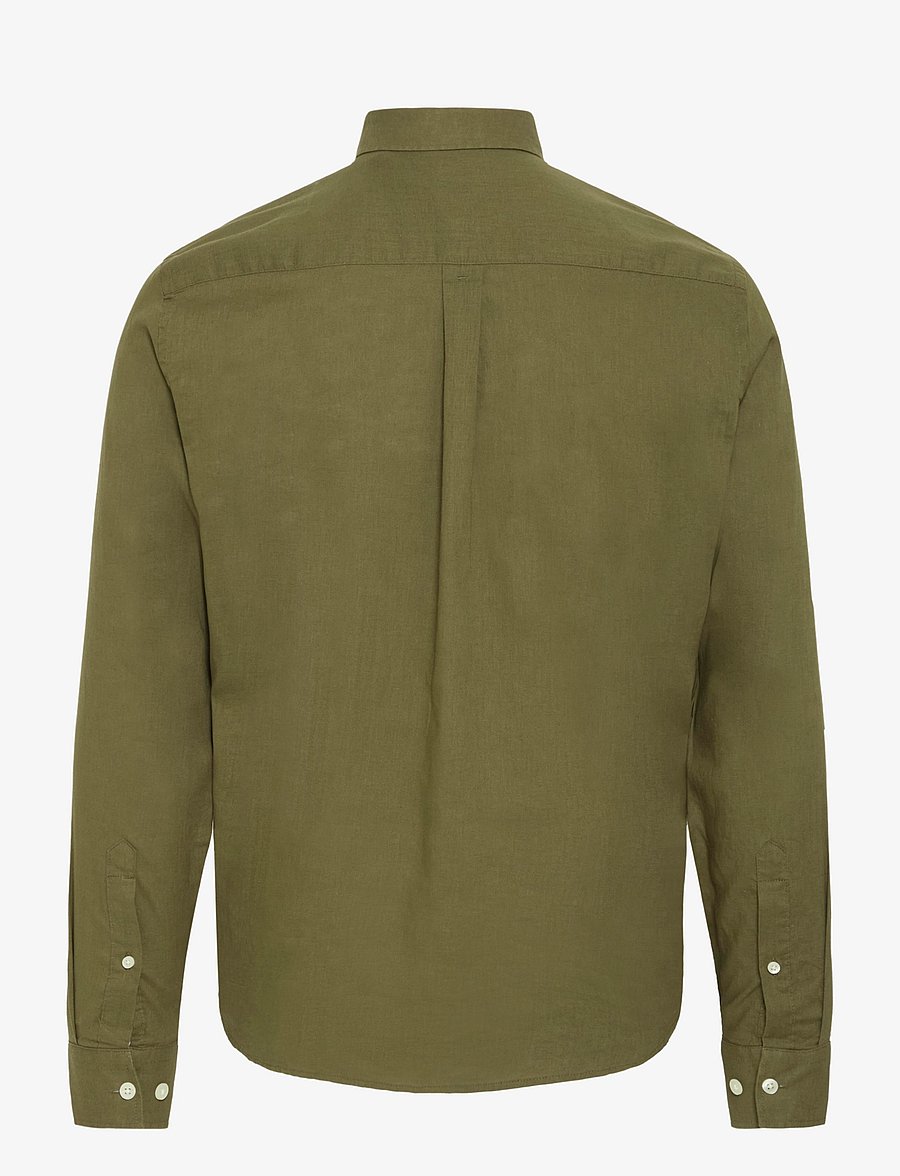 Casual Friday - CFANTON BD LS LINEN MIX - hørskjorter - winter moss - 2