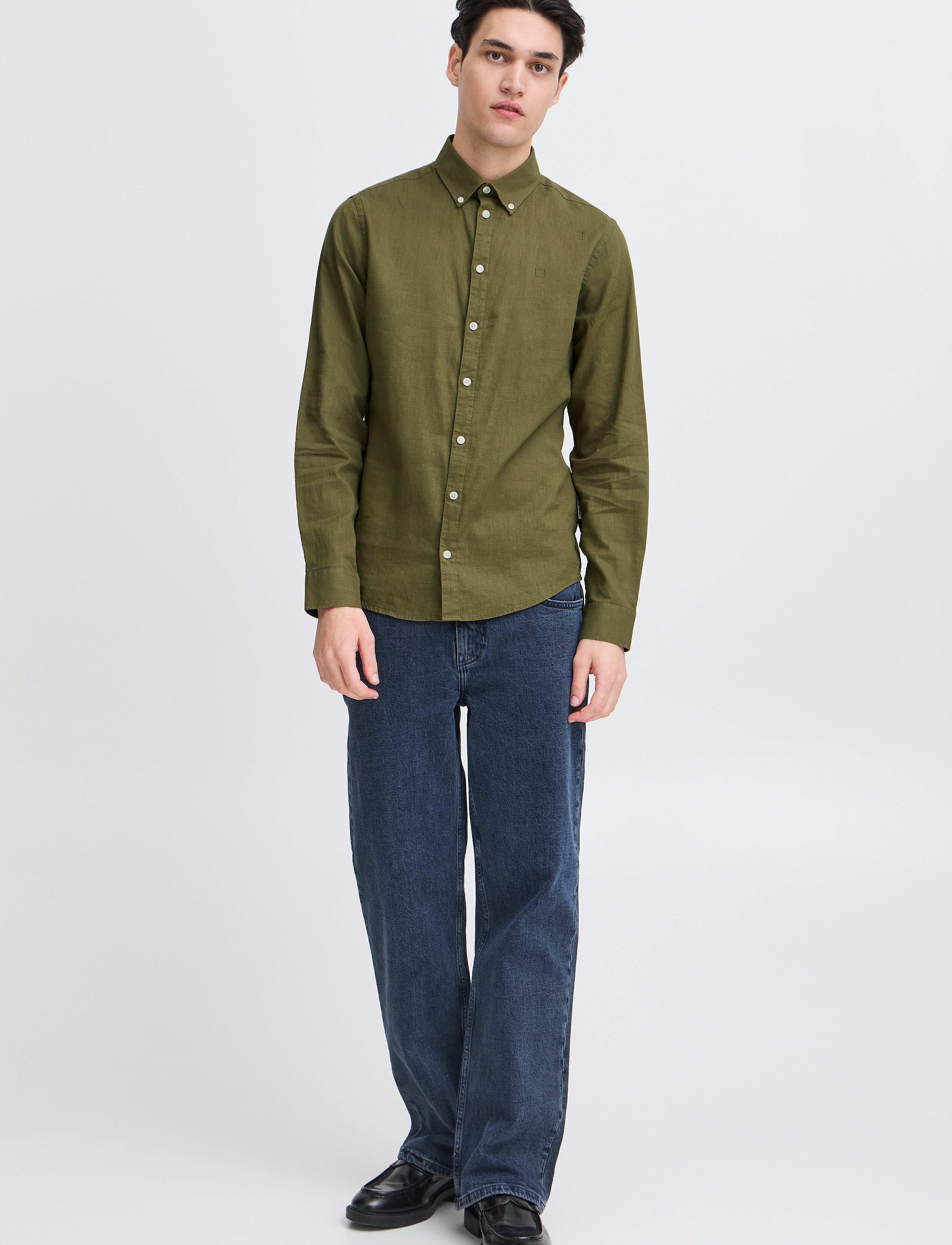 Casual Friday CFANTON BD LS LINEN MIX - Hemden - WINTER MOSS / khaki/green